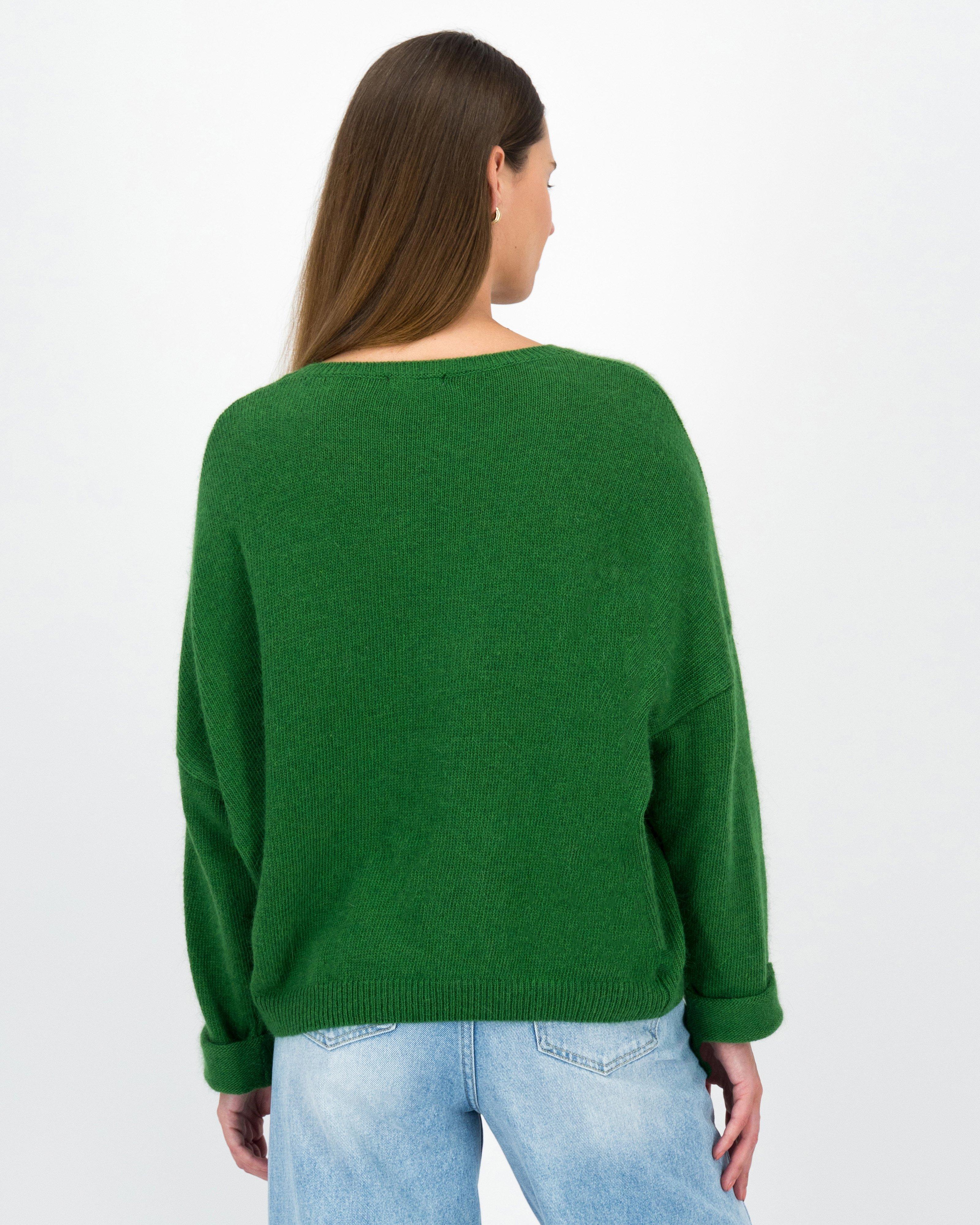 Carri Relaxed Knitwear Popover -  Green