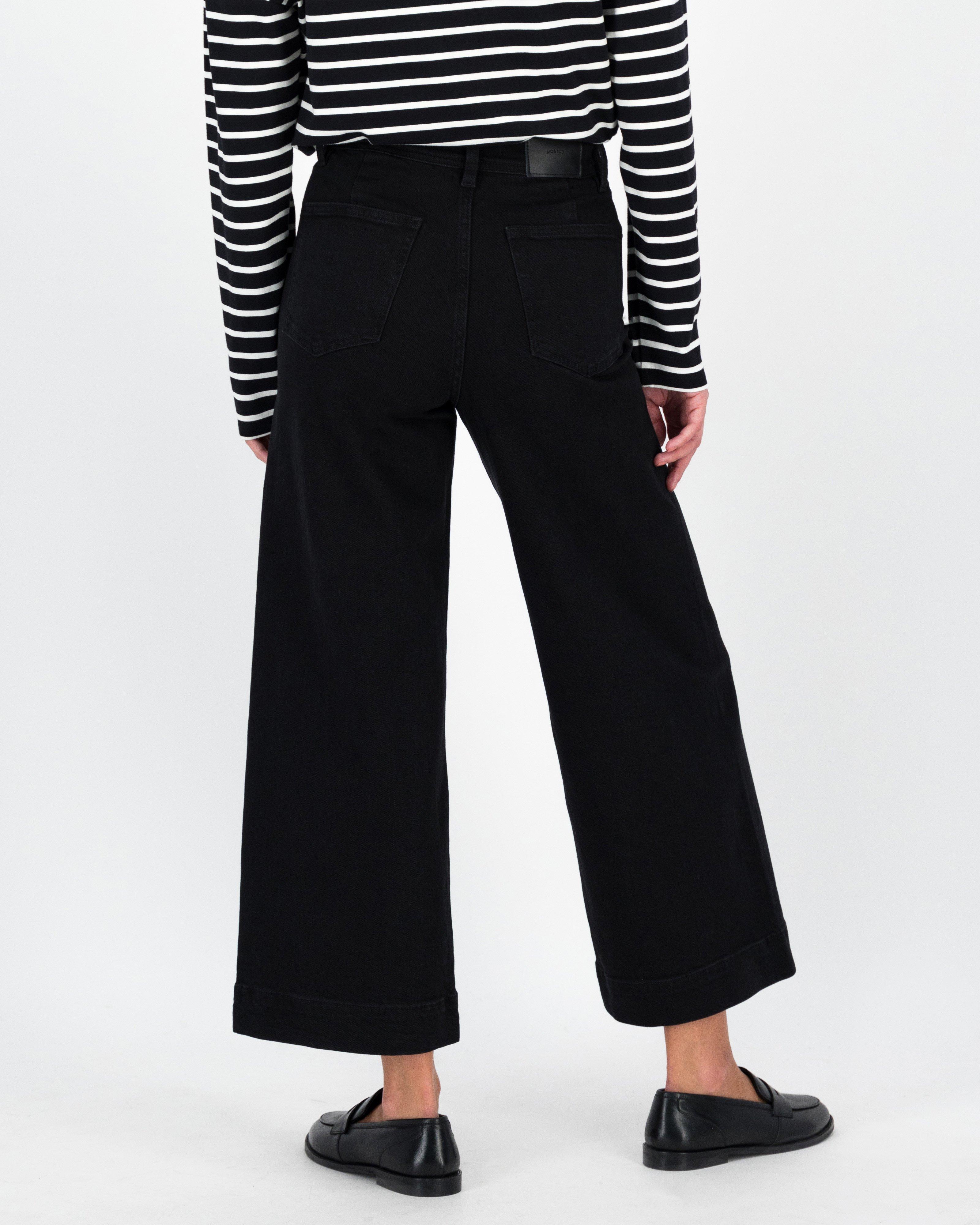 Reign Cropped Wide Leg Denim -  Black