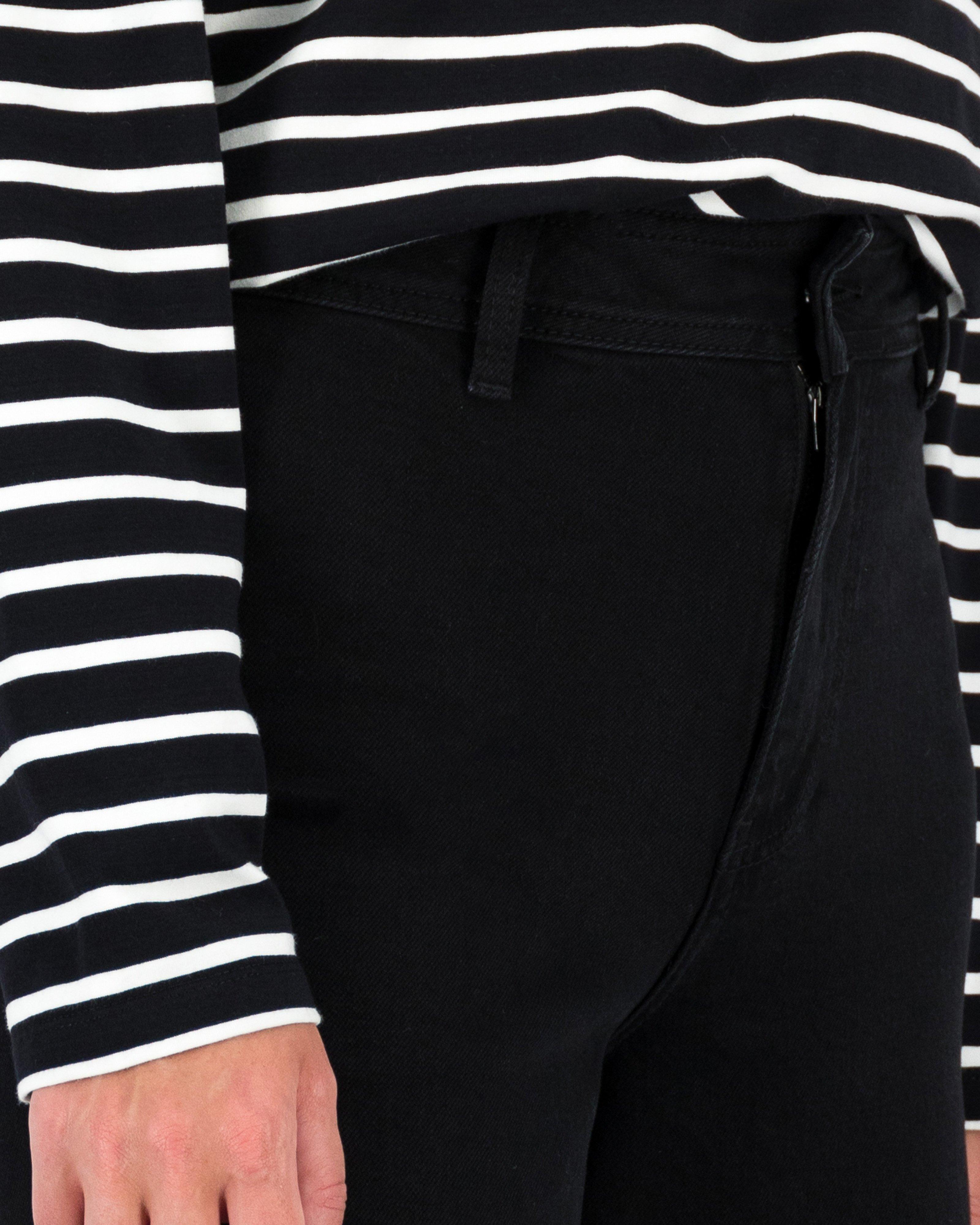 Reign Cropped Wide Leg Denim -  Black