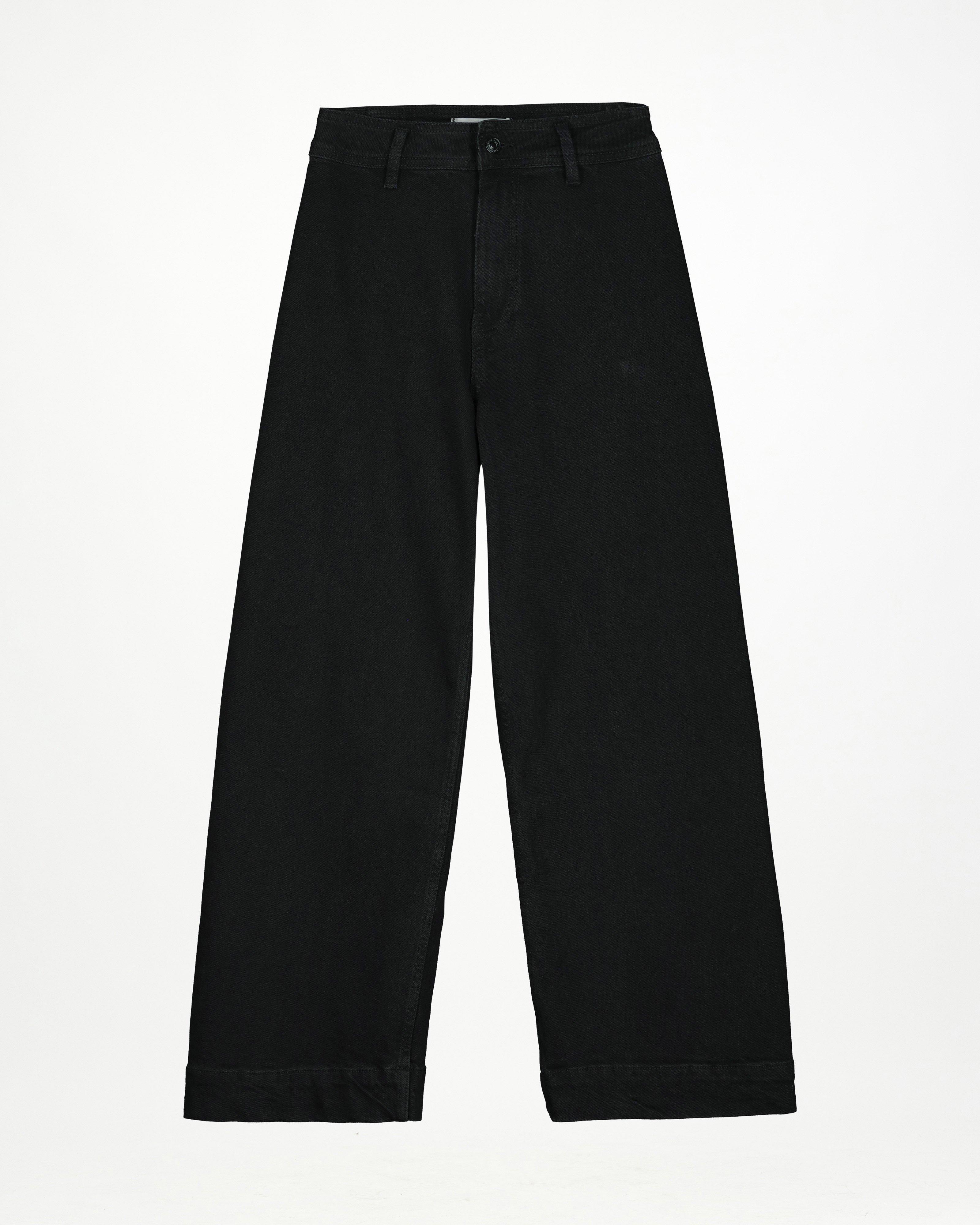 Reign Cropped Wide Leg Denim -  Black