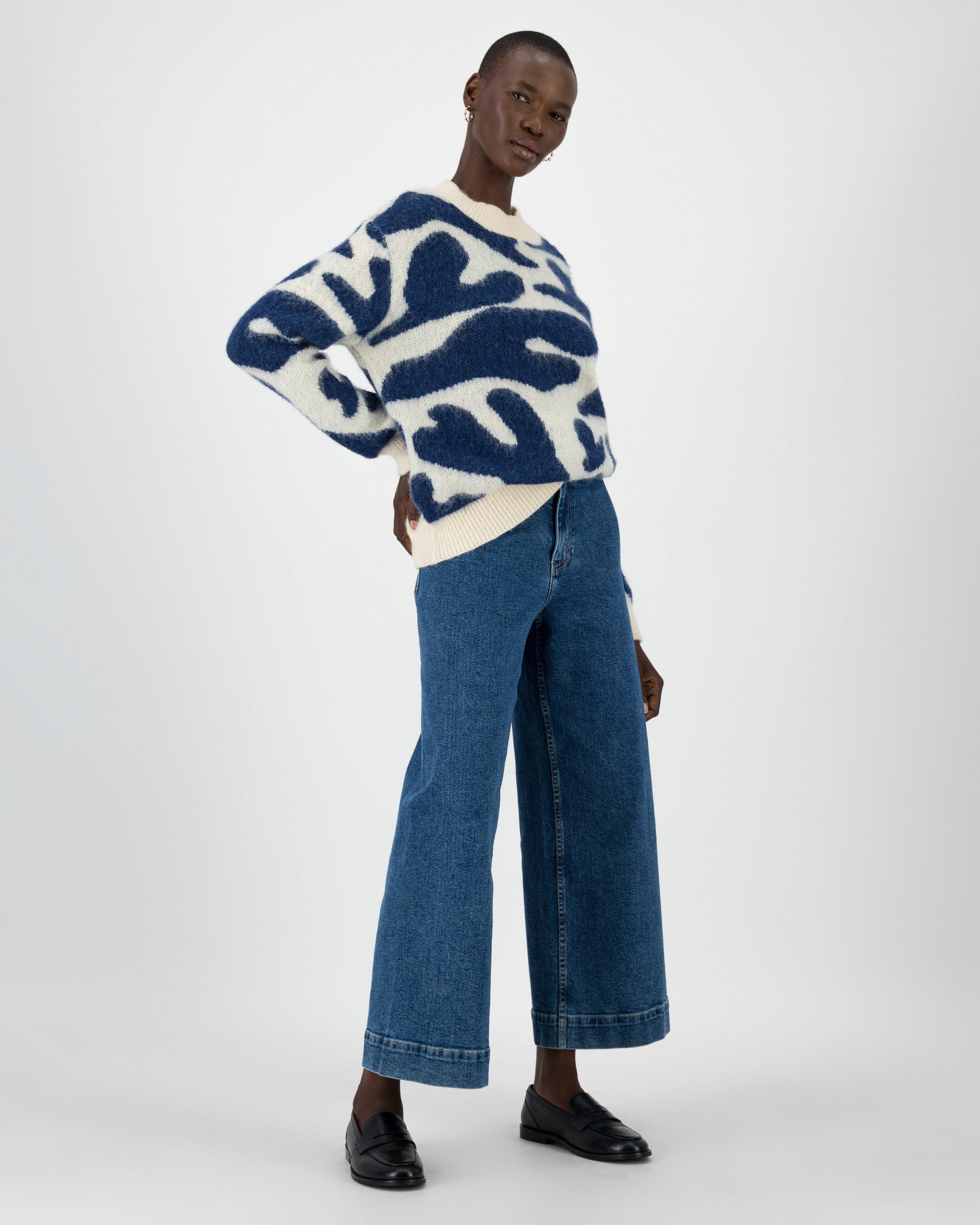 High-Waisted Cropped Wide Leg Denim with Front Pockets main image 0