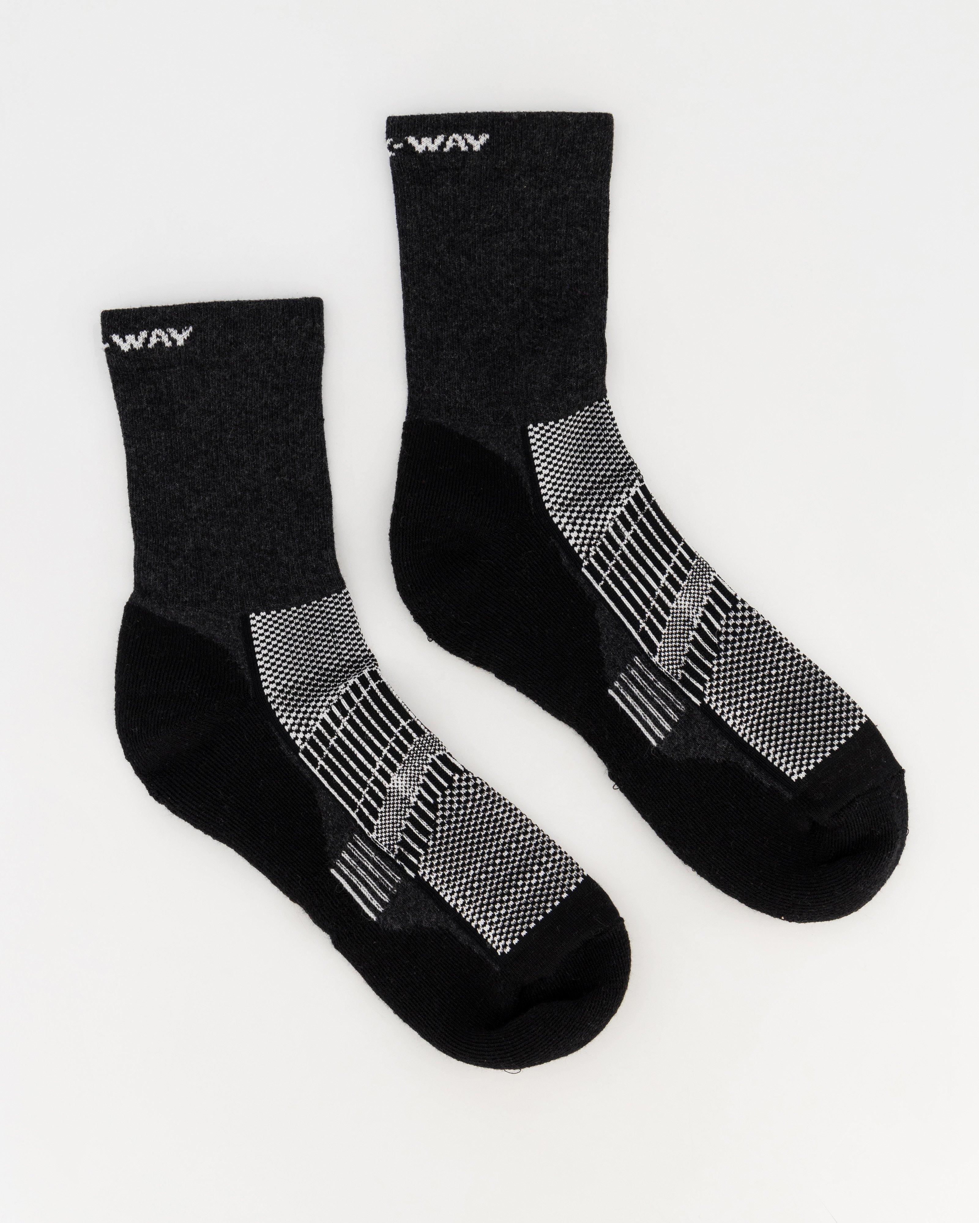 K-Way Active Crew Socks -  Black