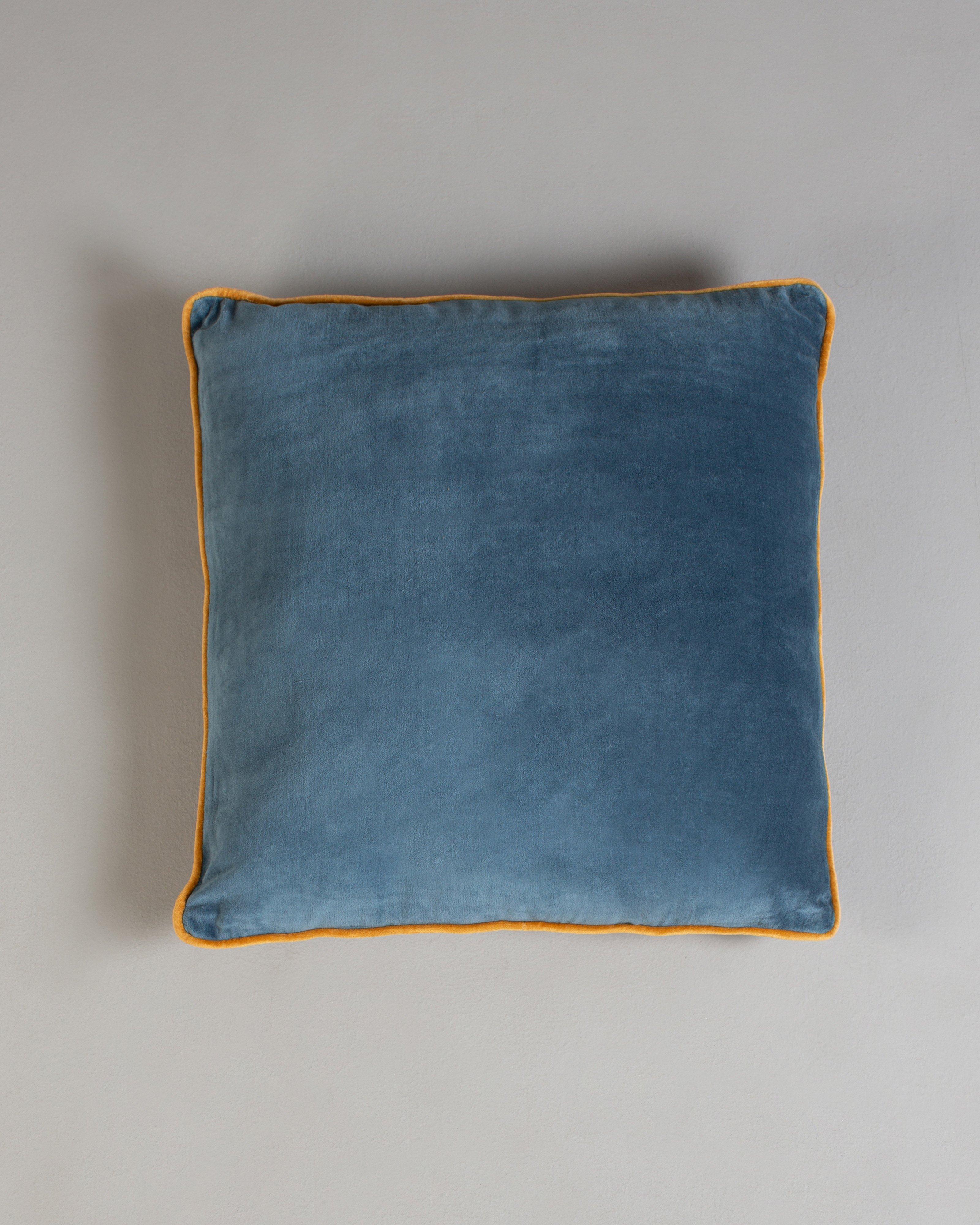 Bella Velvet Tipped Cushion -  Blue