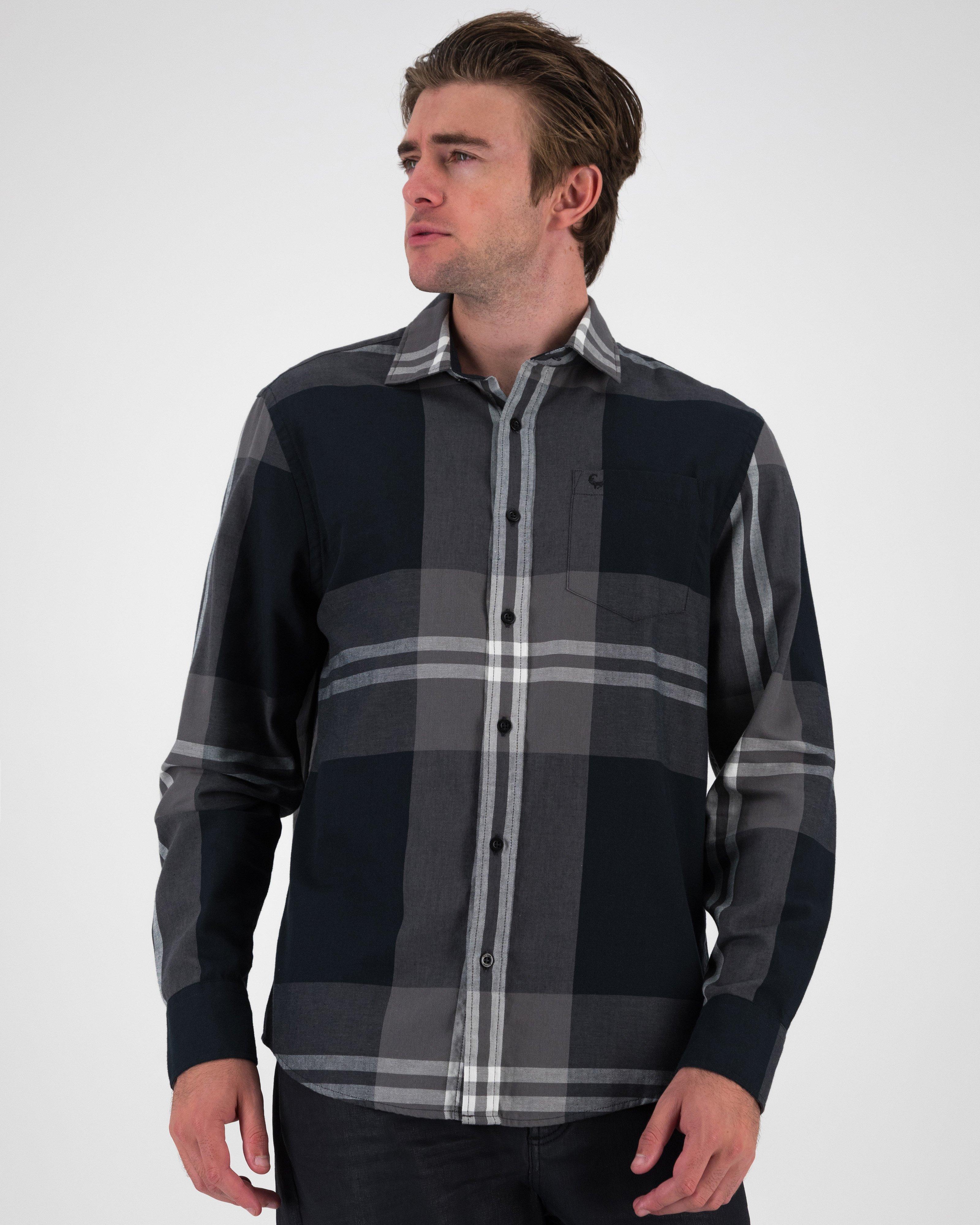 Men’s Jase Monochrome Check Shacket -  Black