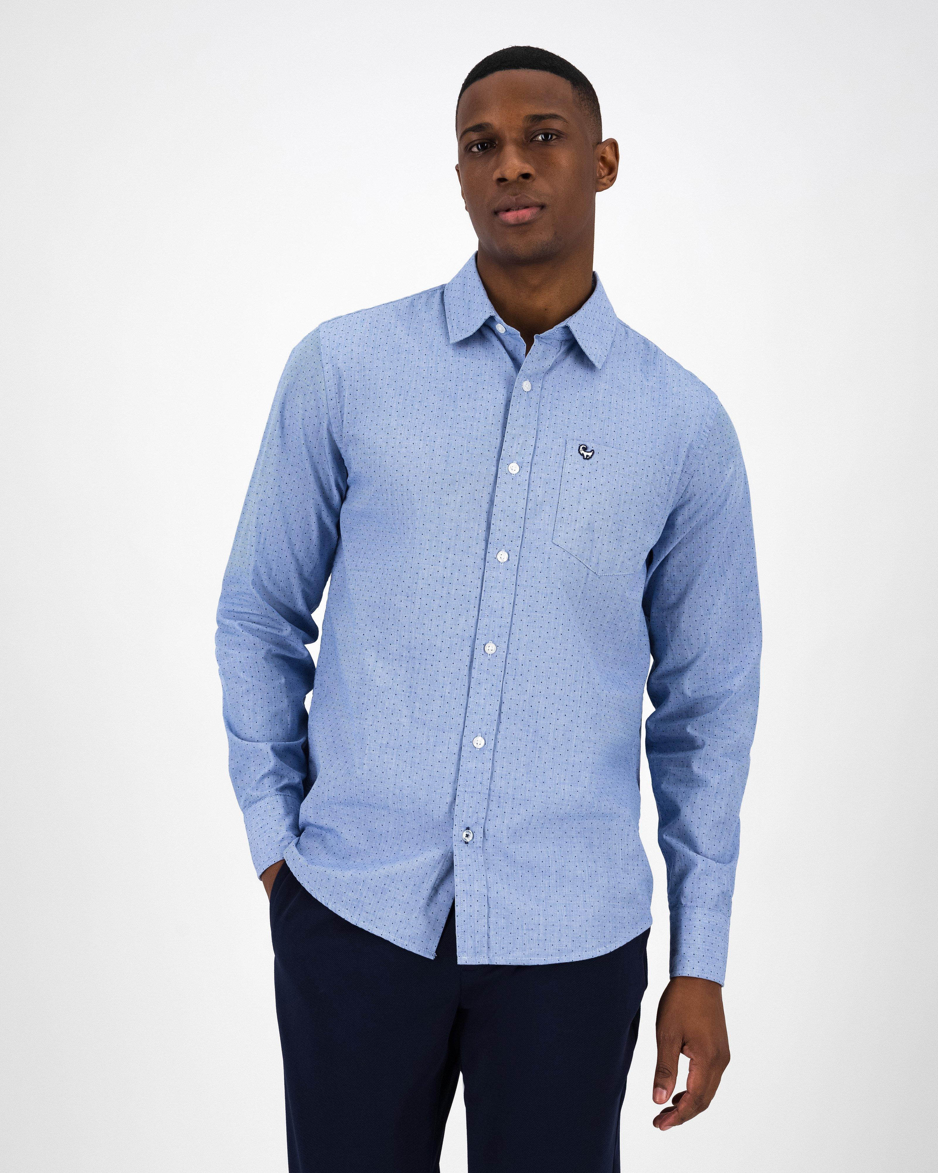 Men’s Jenson Regular Fit Ditsy Shirt  -  Blue