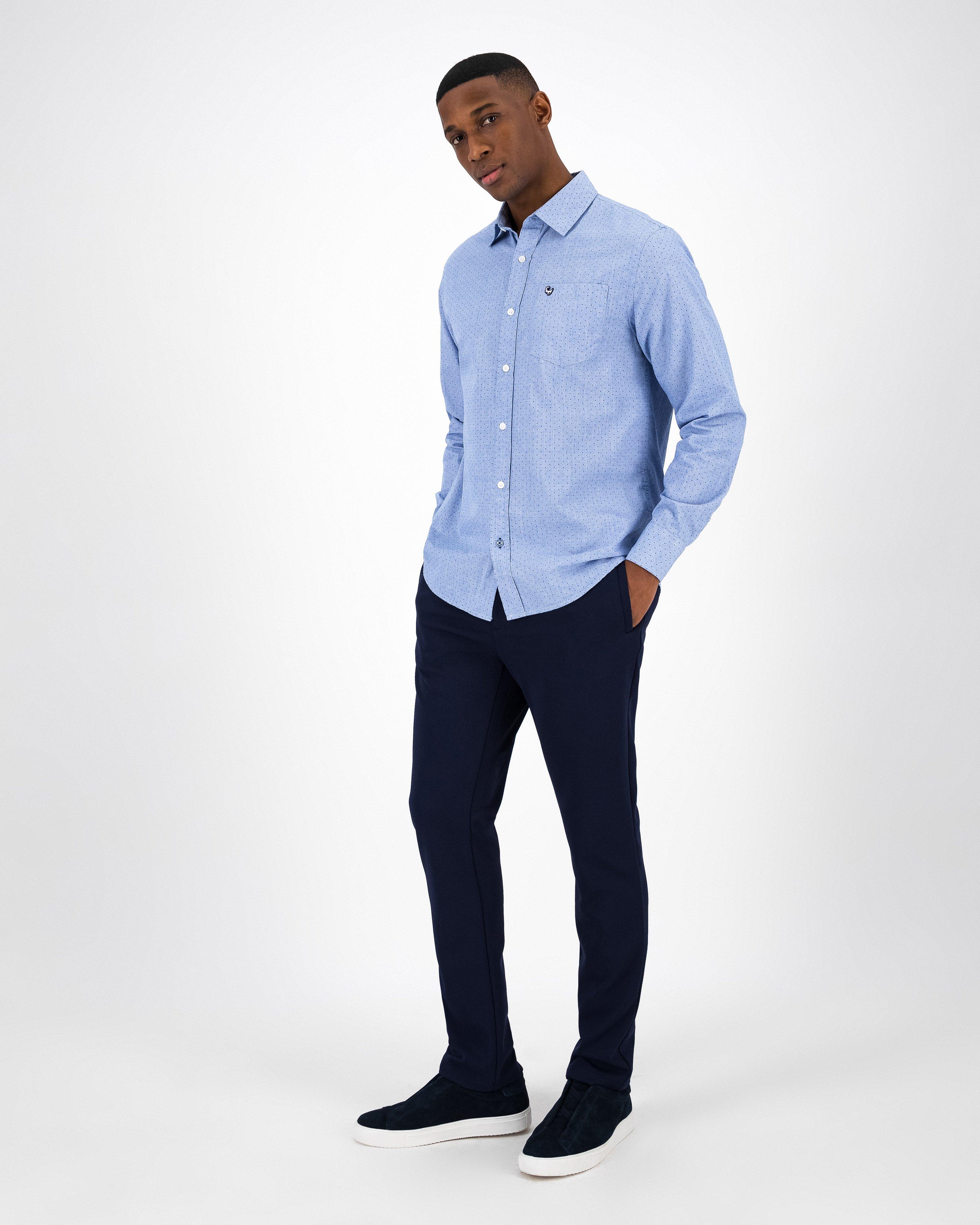 Men’s Jenson Regular Fit Ditsy Shirt  -  Blue