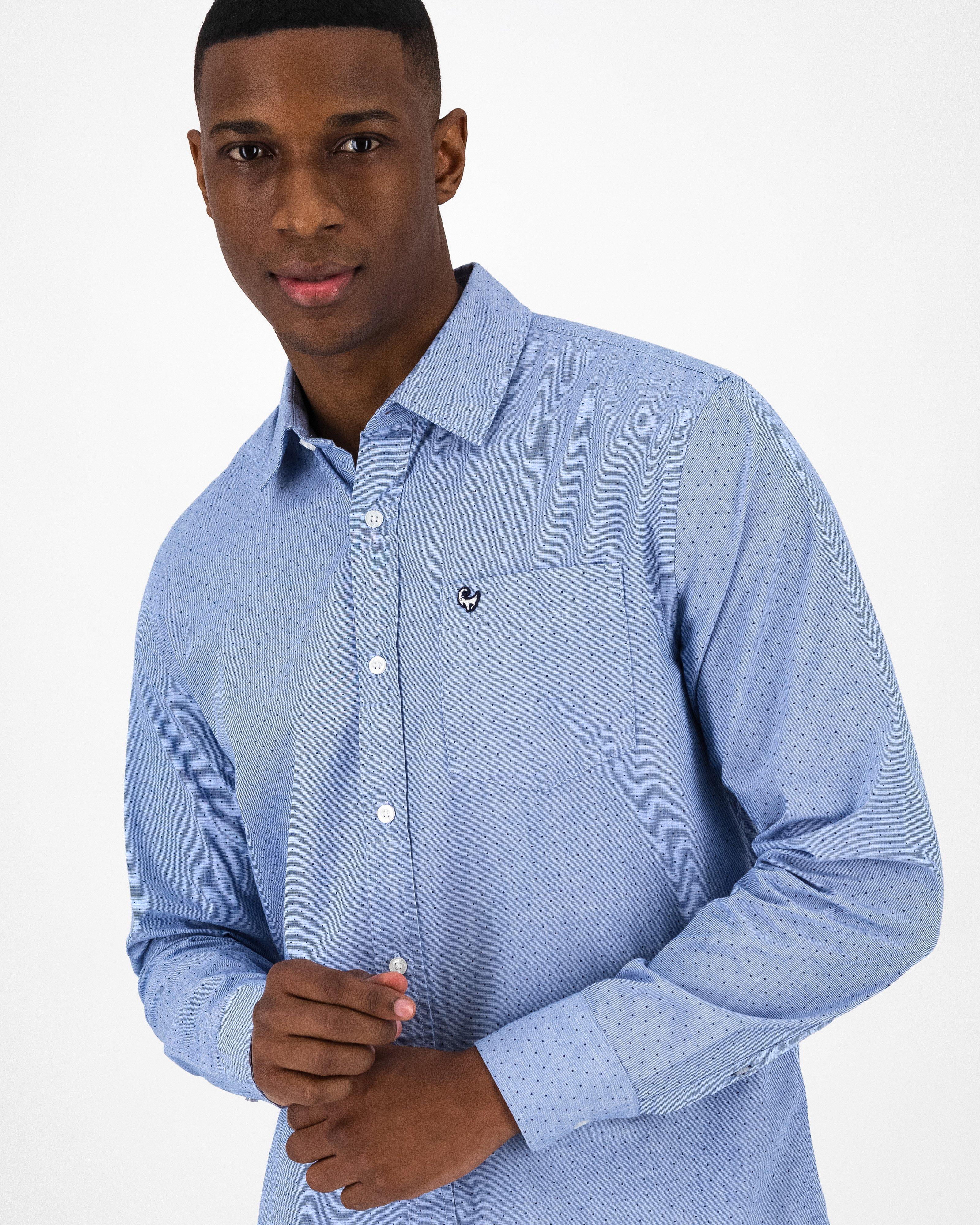 Men’s Jenson Regular Fit Ditsy Shirt  -  Blue