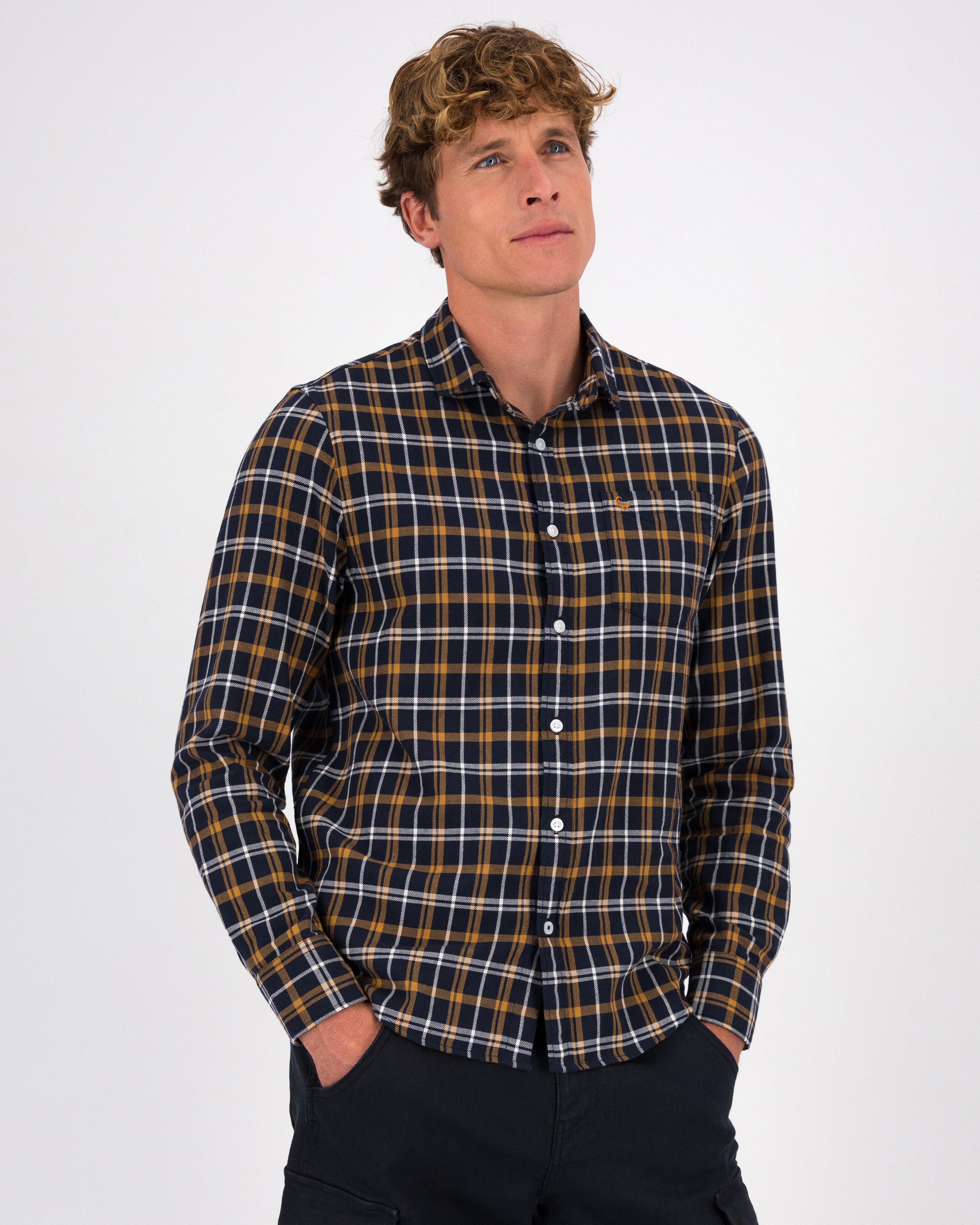 Men’s Kaz Check Slim Fit Shirt  -  Navy