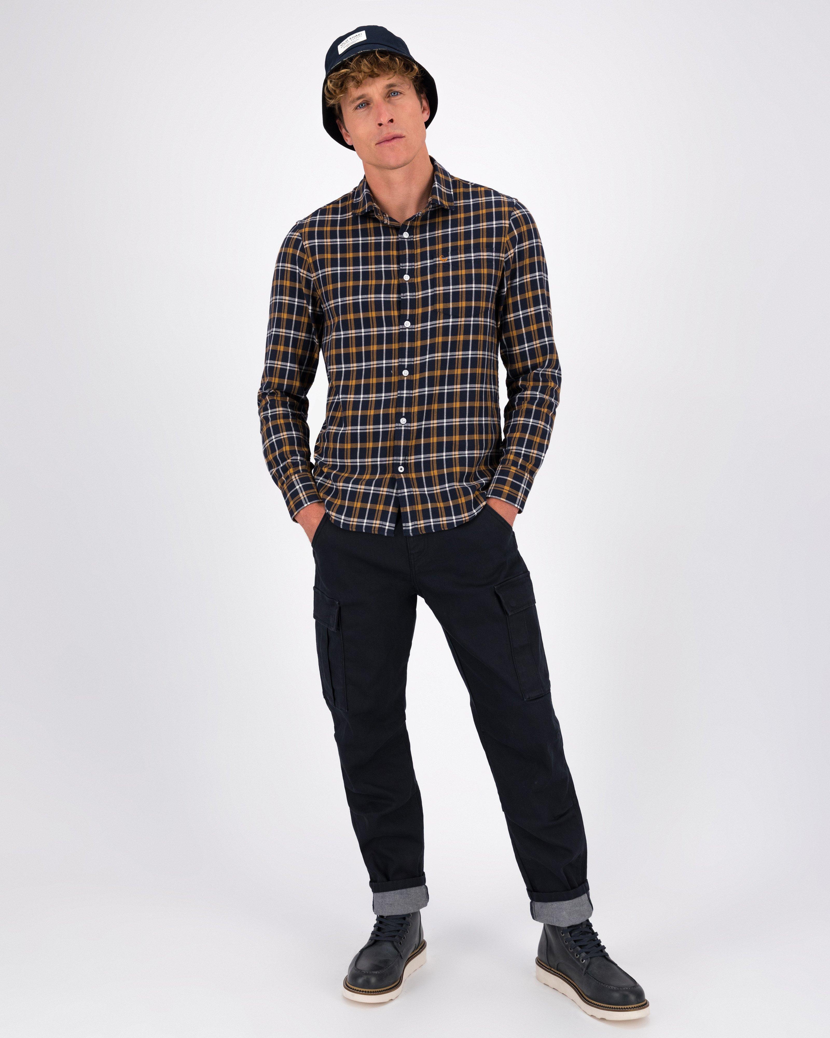 Men’s Kaz Check Slim Fit Shirt -  Navy