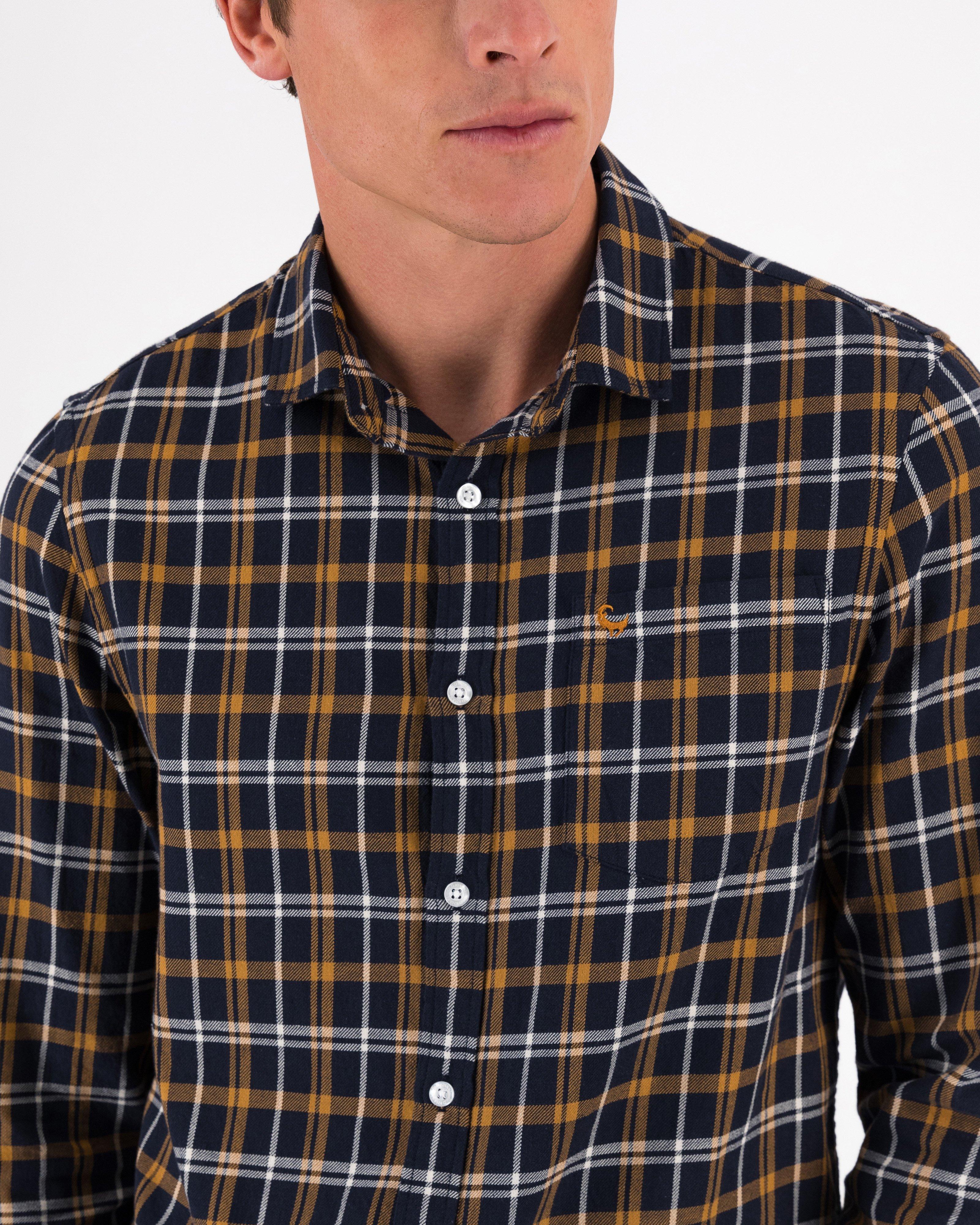 Men’s Kaz Check Slim Fit Shirt -  Navy
