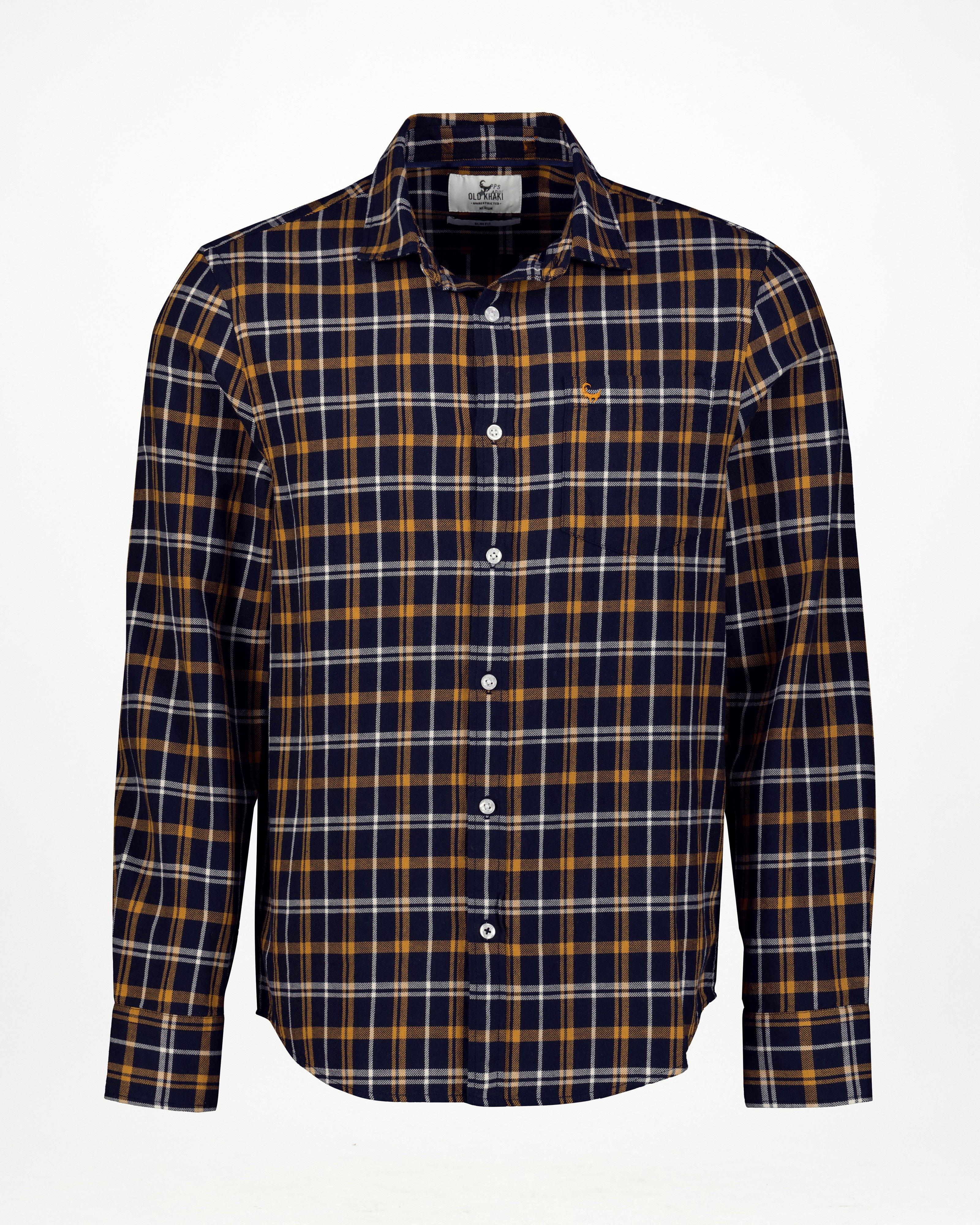 Men’s Kaz Check Slim Fit Shirt -  Navy