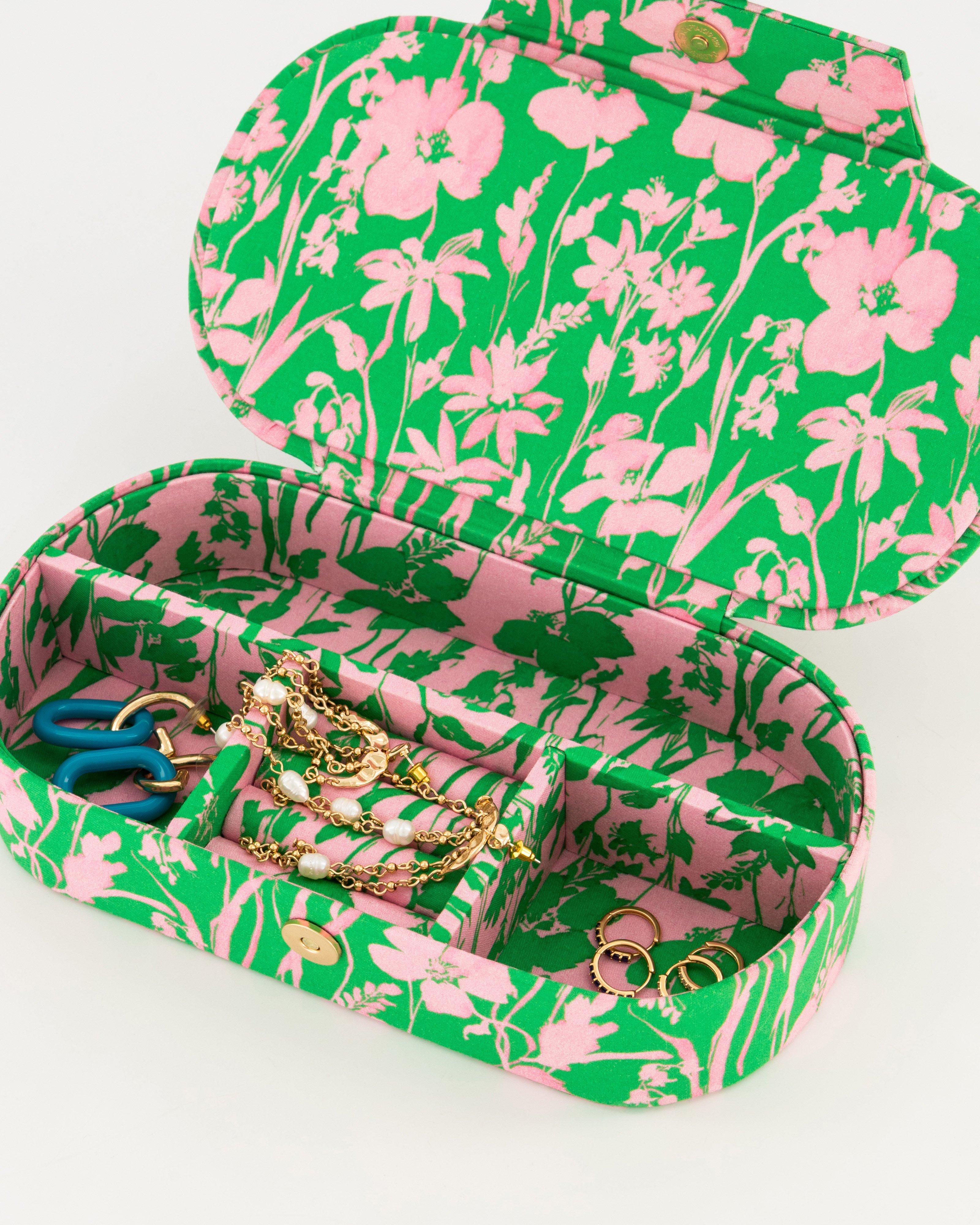Jana Oblong Jewellery Box -  Green