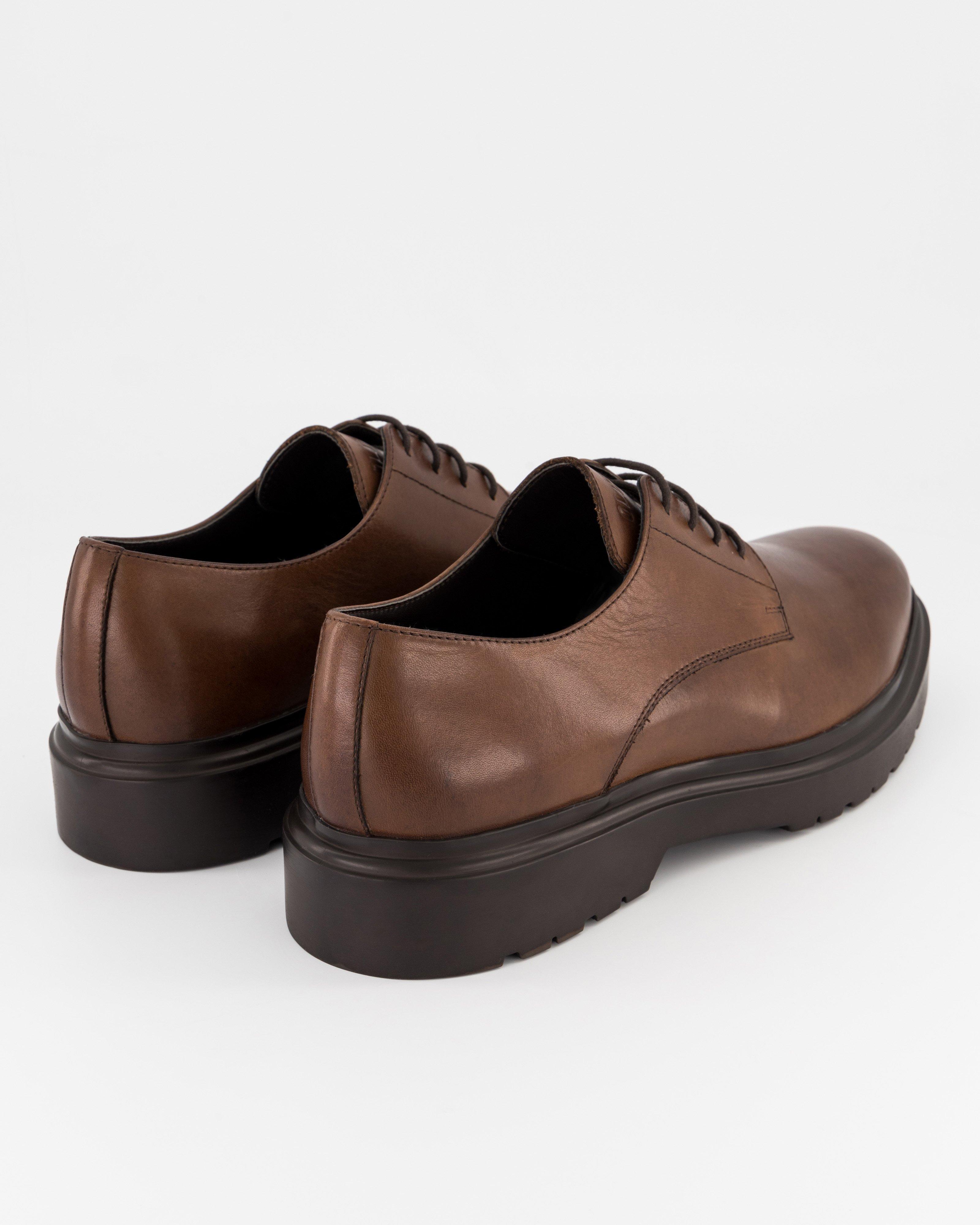 Men’s Jamaal Derby Leather Shoe -  Brown