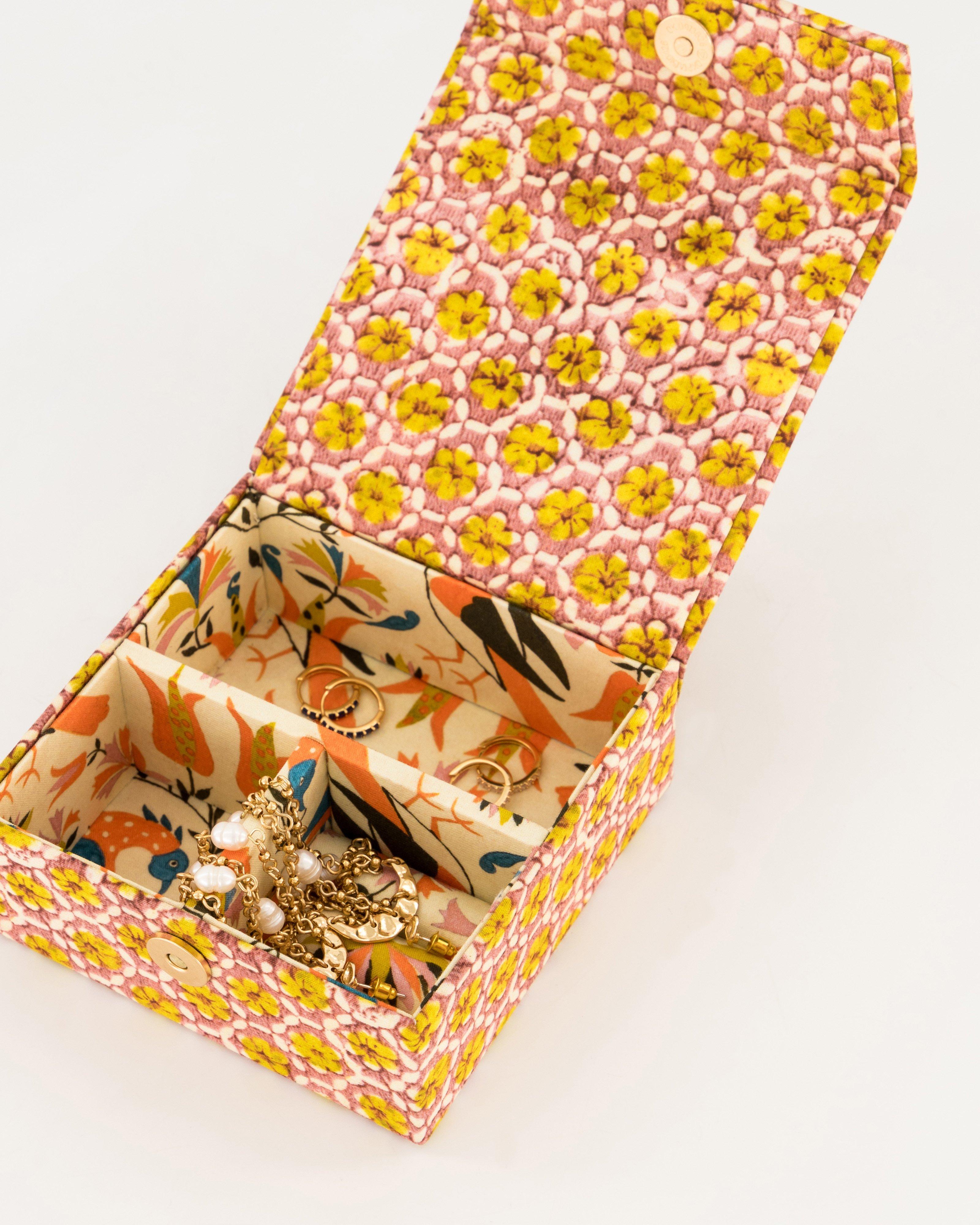 Lara Printed Jewelry Box -  Milk