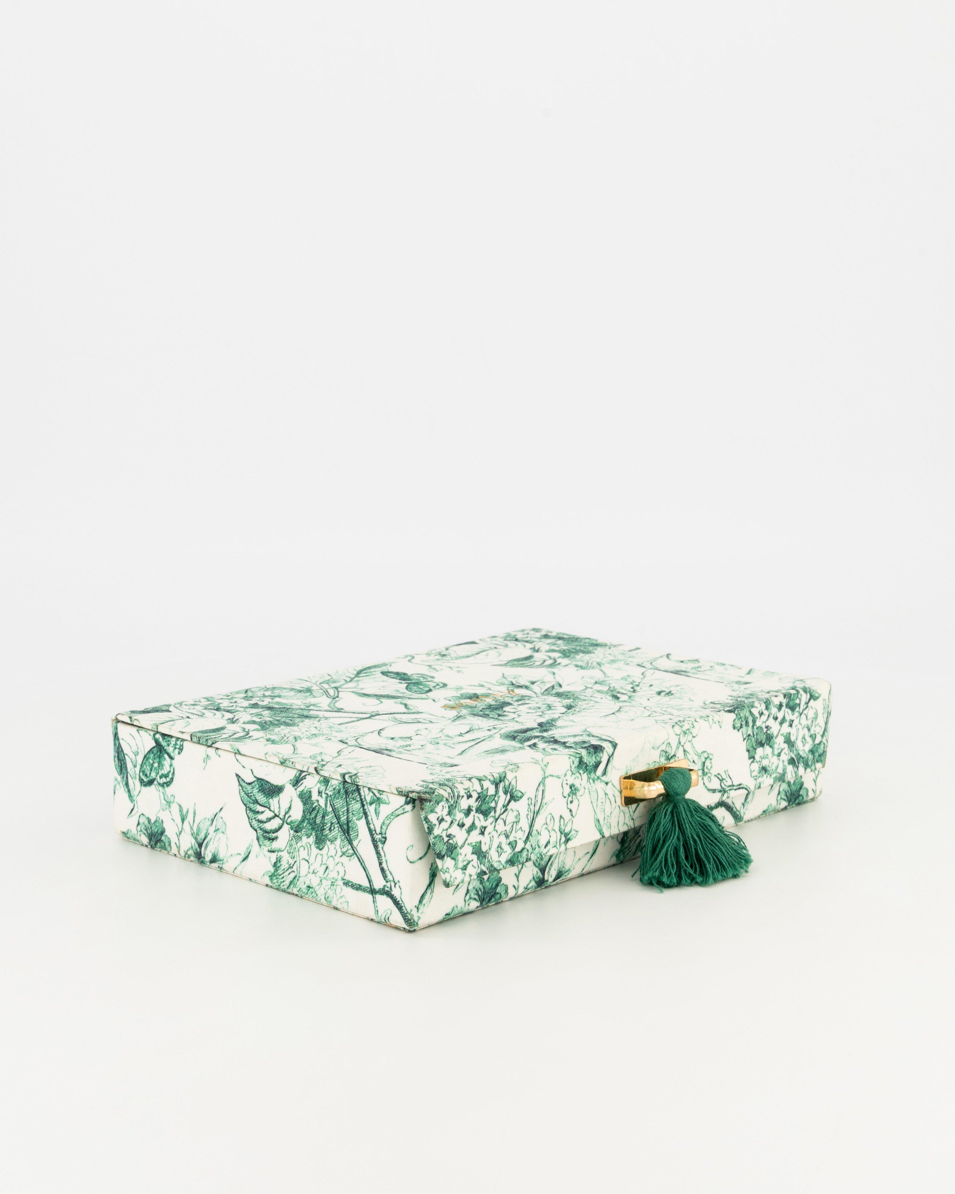 Precious Printed Jewelry Box -  Green