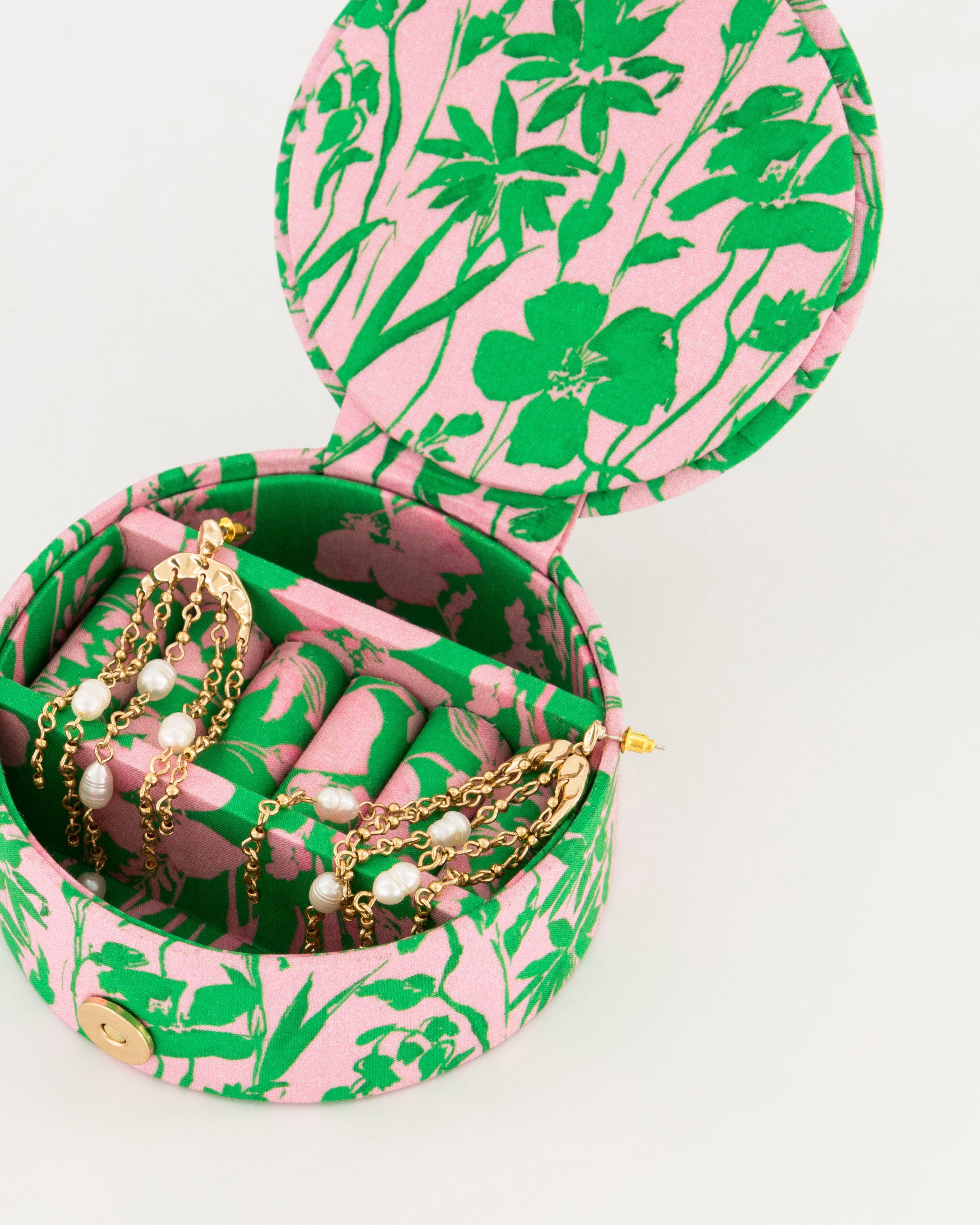 Charne Round Jewellery Box -  Pink