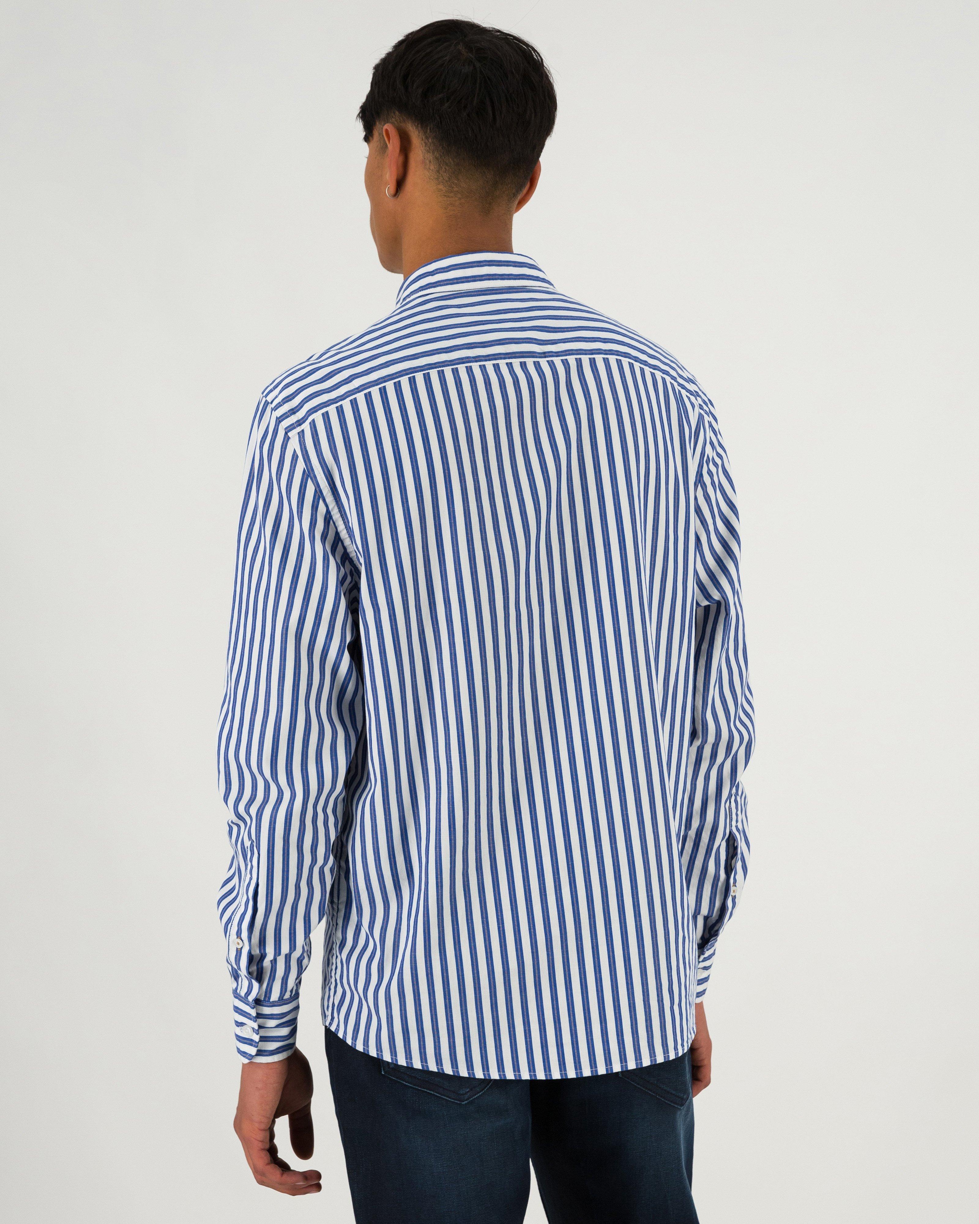 Men’s Siya Slim Fit Stripe Shirt  -  Blue