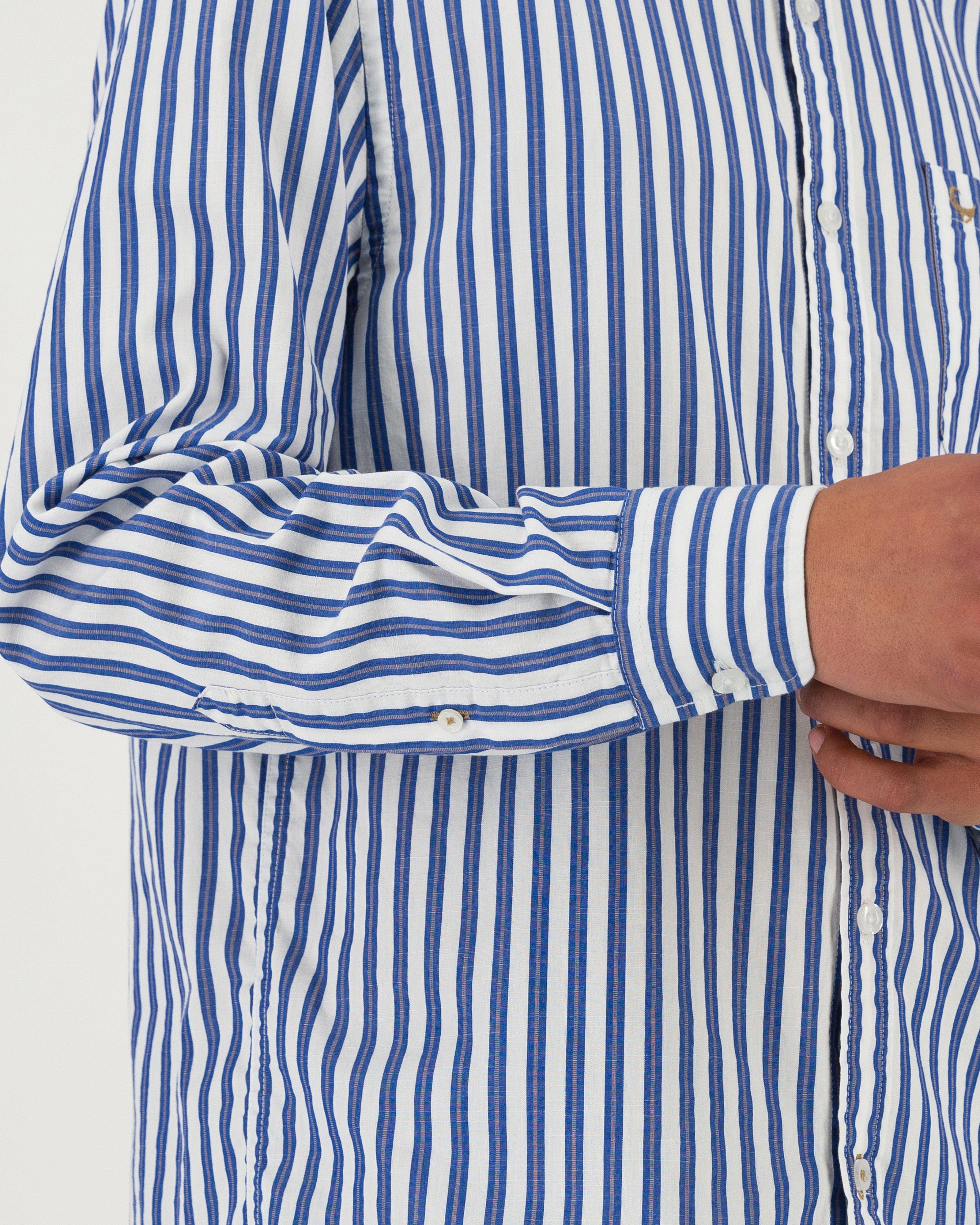 Men’s Siya Slim Fit Stripe Shirt  -  Blue