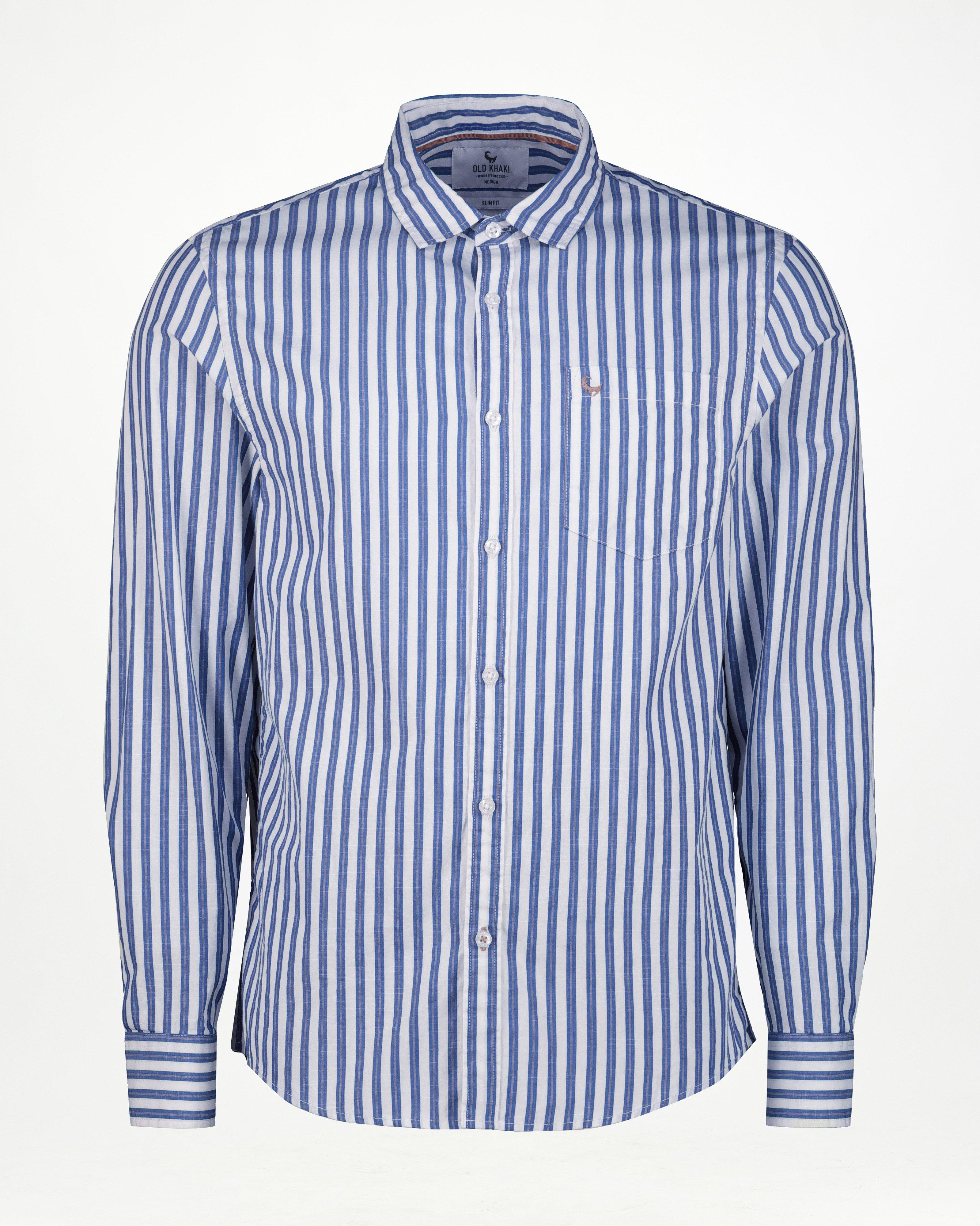 Men’s Siya Slim Fit Stripe Shirt  -  Blue