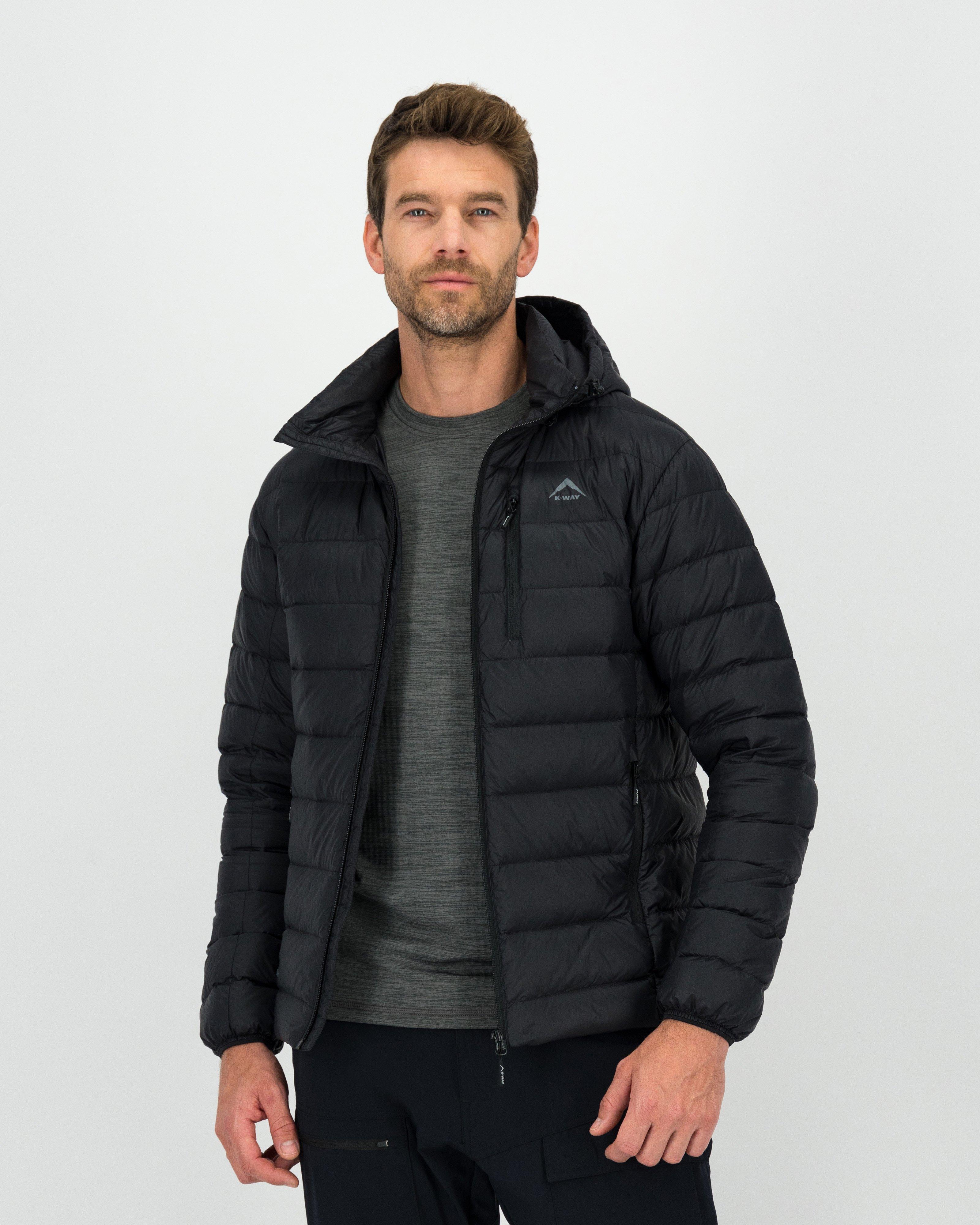 K-Way Men’s Logan Down Hooded Jacket -  Black