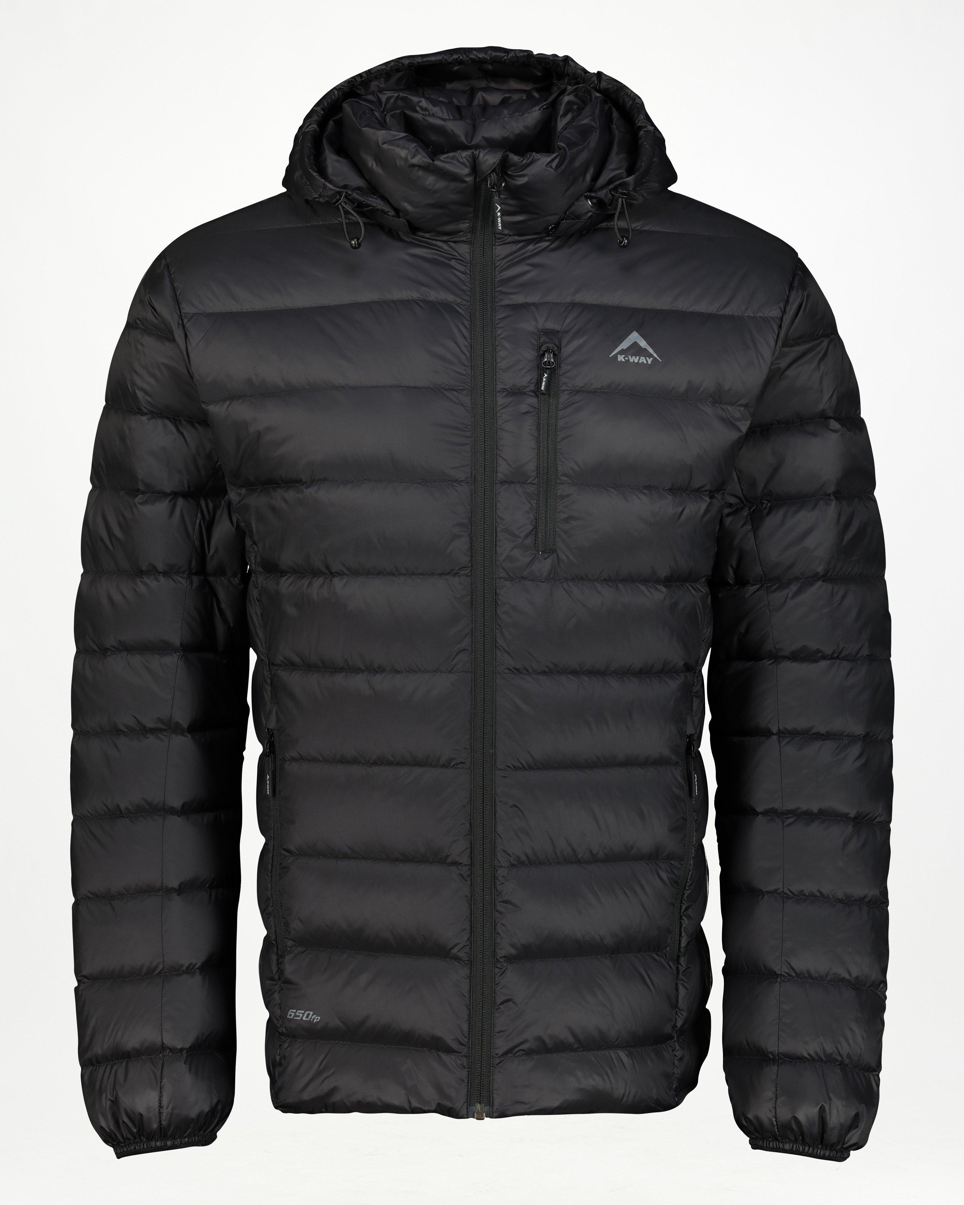 K-Way Men’s Logan Down Hooded Jacket -  Black