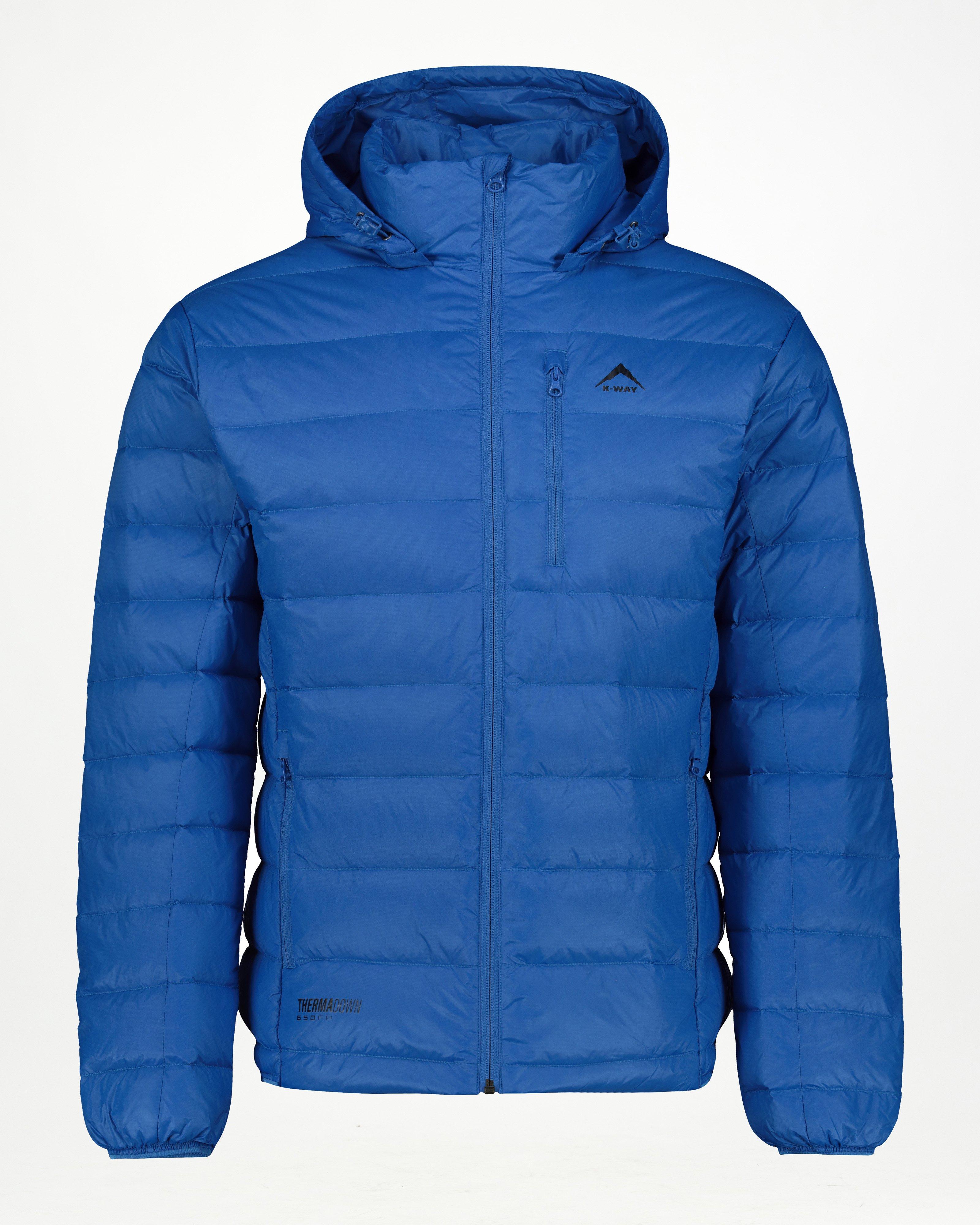 K-Way Men’s Logan Down Hooded Puffer Jacket -  Blue