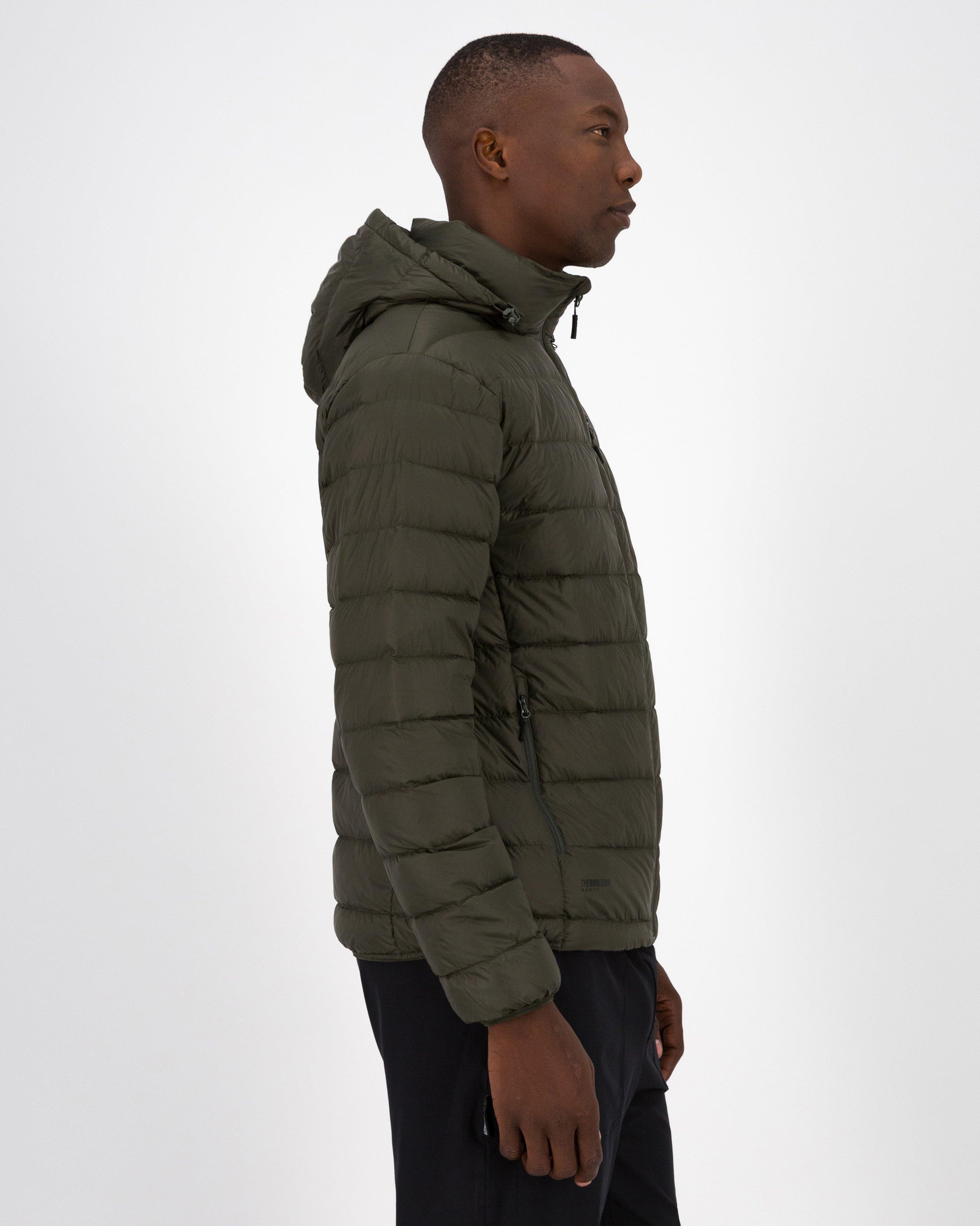 K-Way Men’s Logan Down Hooded Puffer Jacket -  Dark Olive