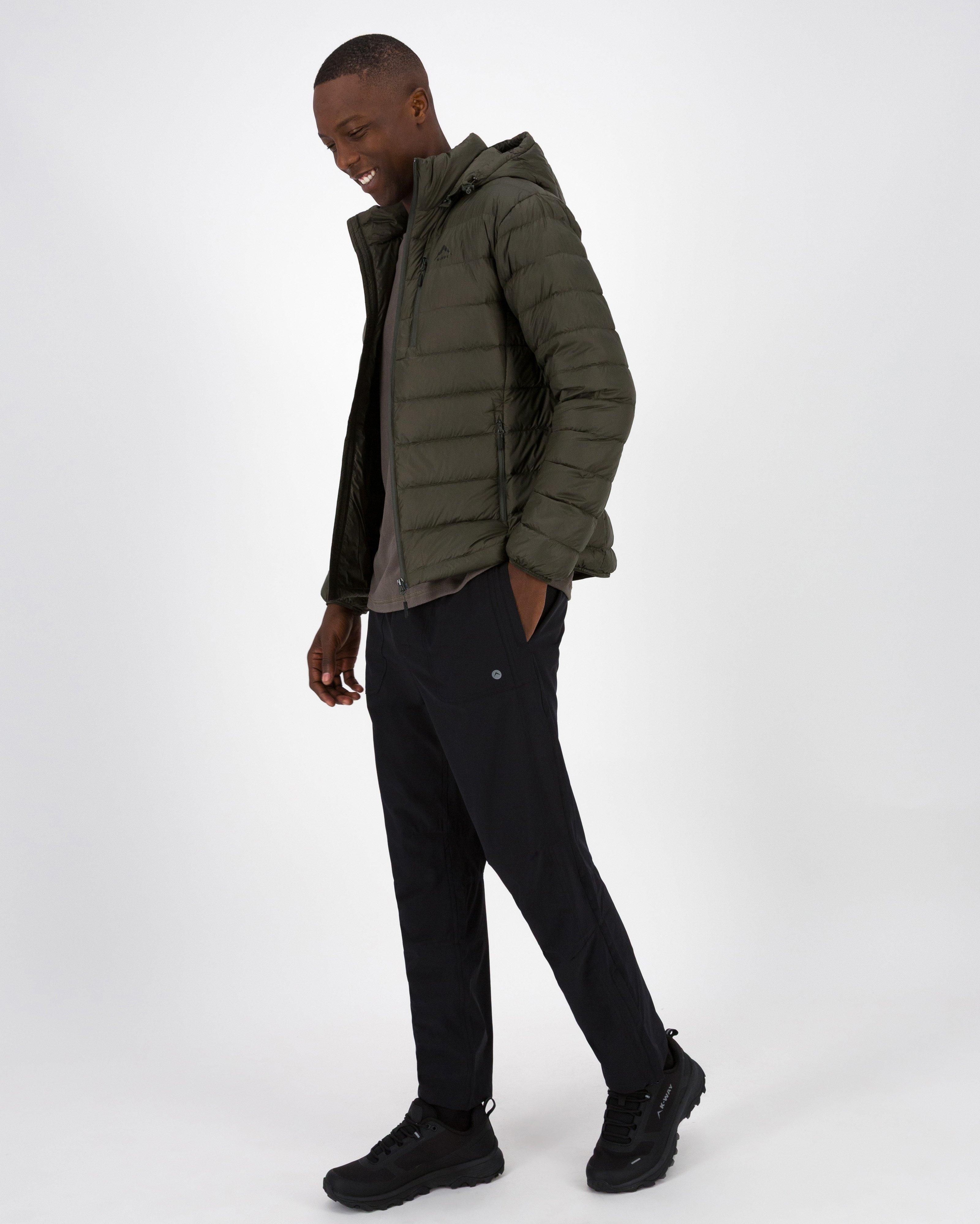 K-Way Men’s Logan Down Hooded Puffer Jacket -  Dark Olive