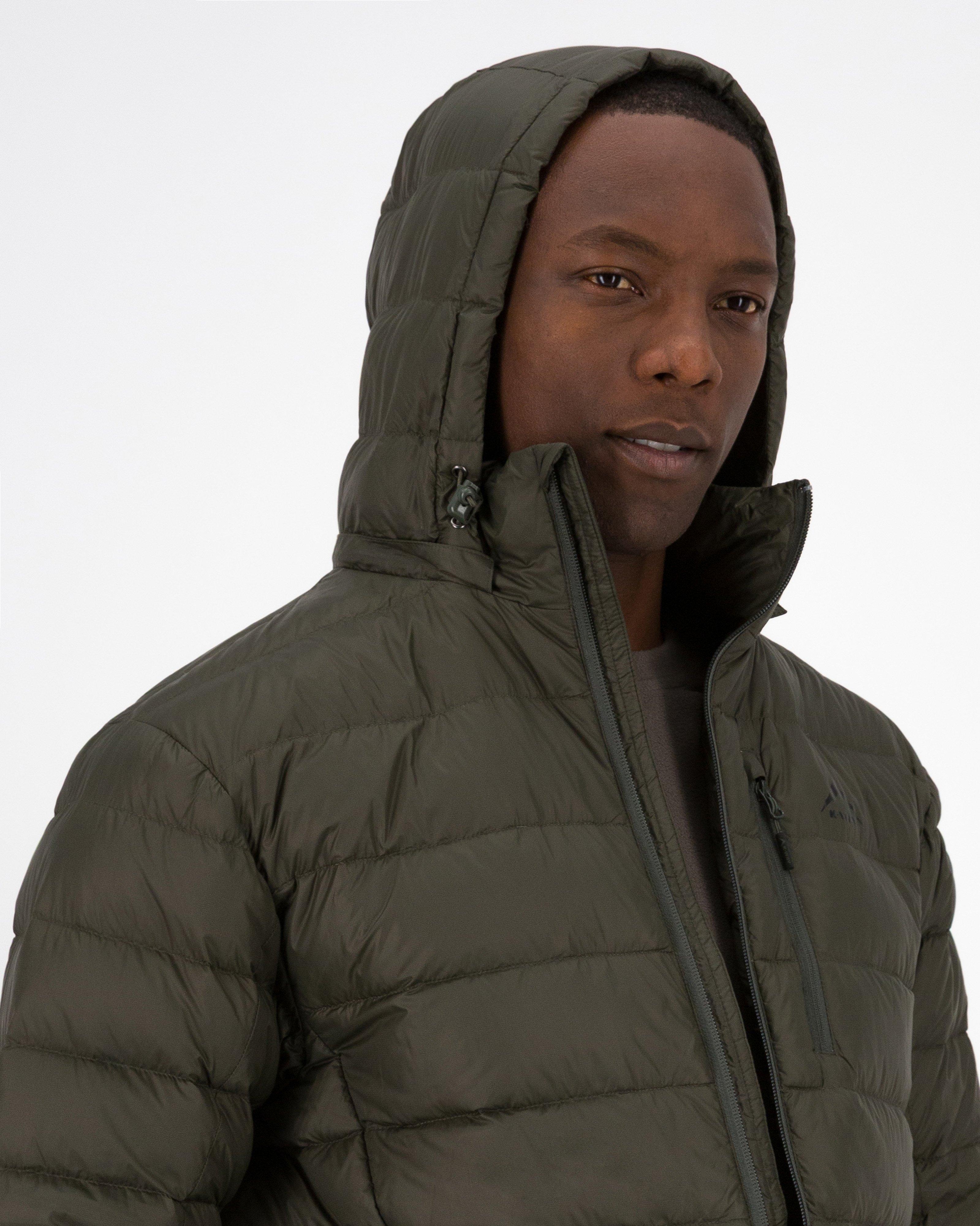 K-Way Men’s Logan Down Hooded Puffer Jacket -  Dark Olive