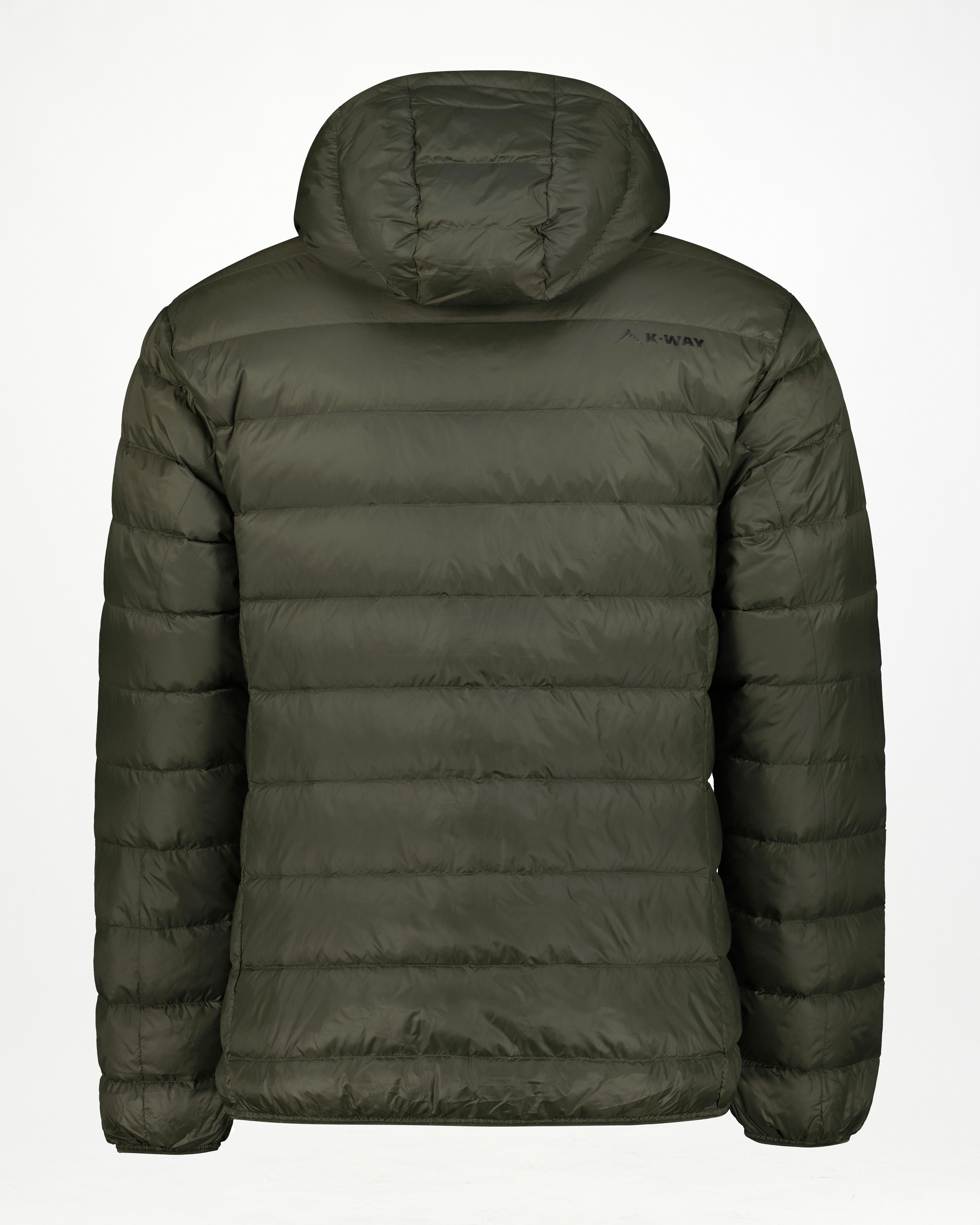K-Way Men’s Logan Down Hooded Puffer Jacket -  Dark Olive