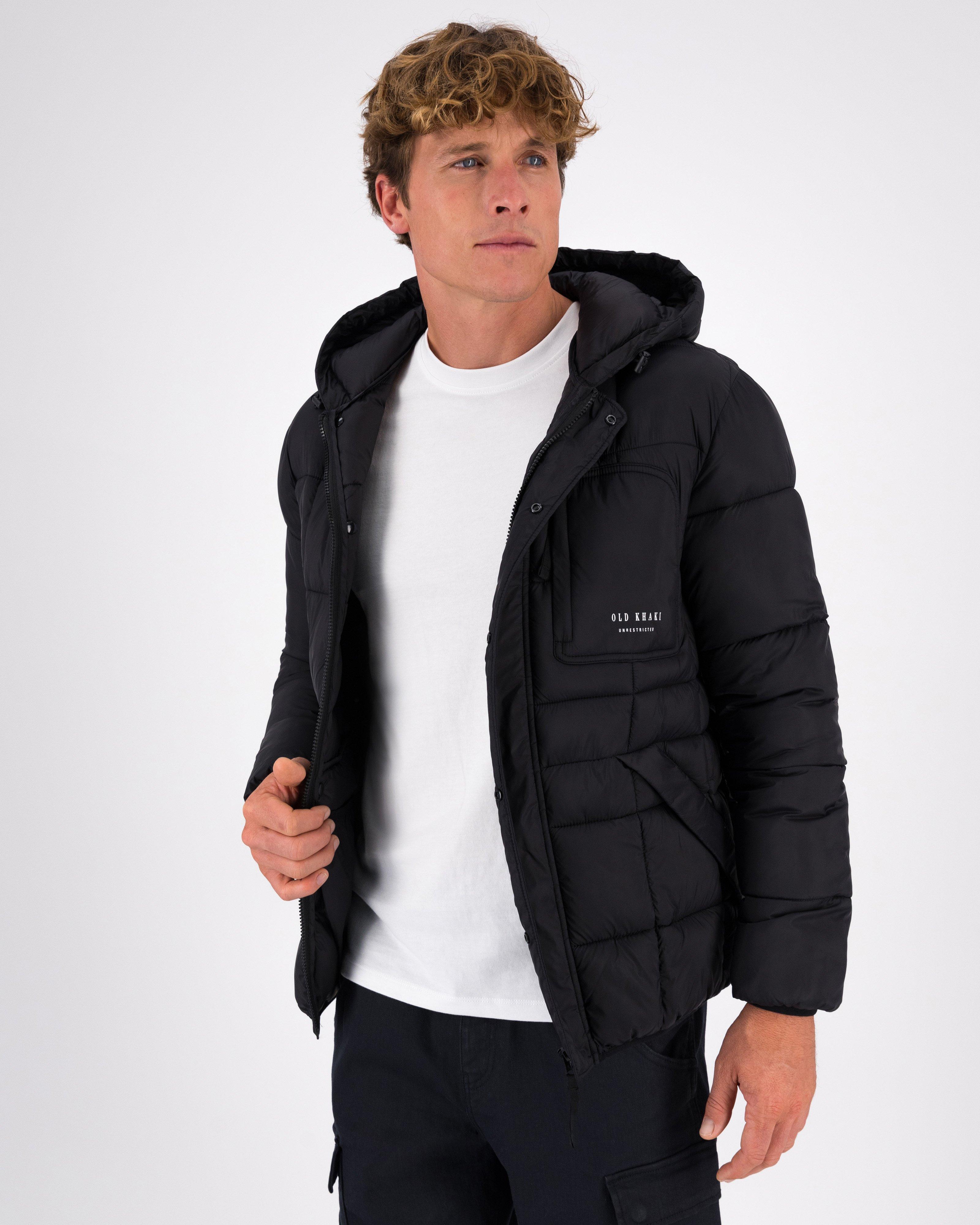 Men’s Marco Hooded Puffer Jacket -  Black