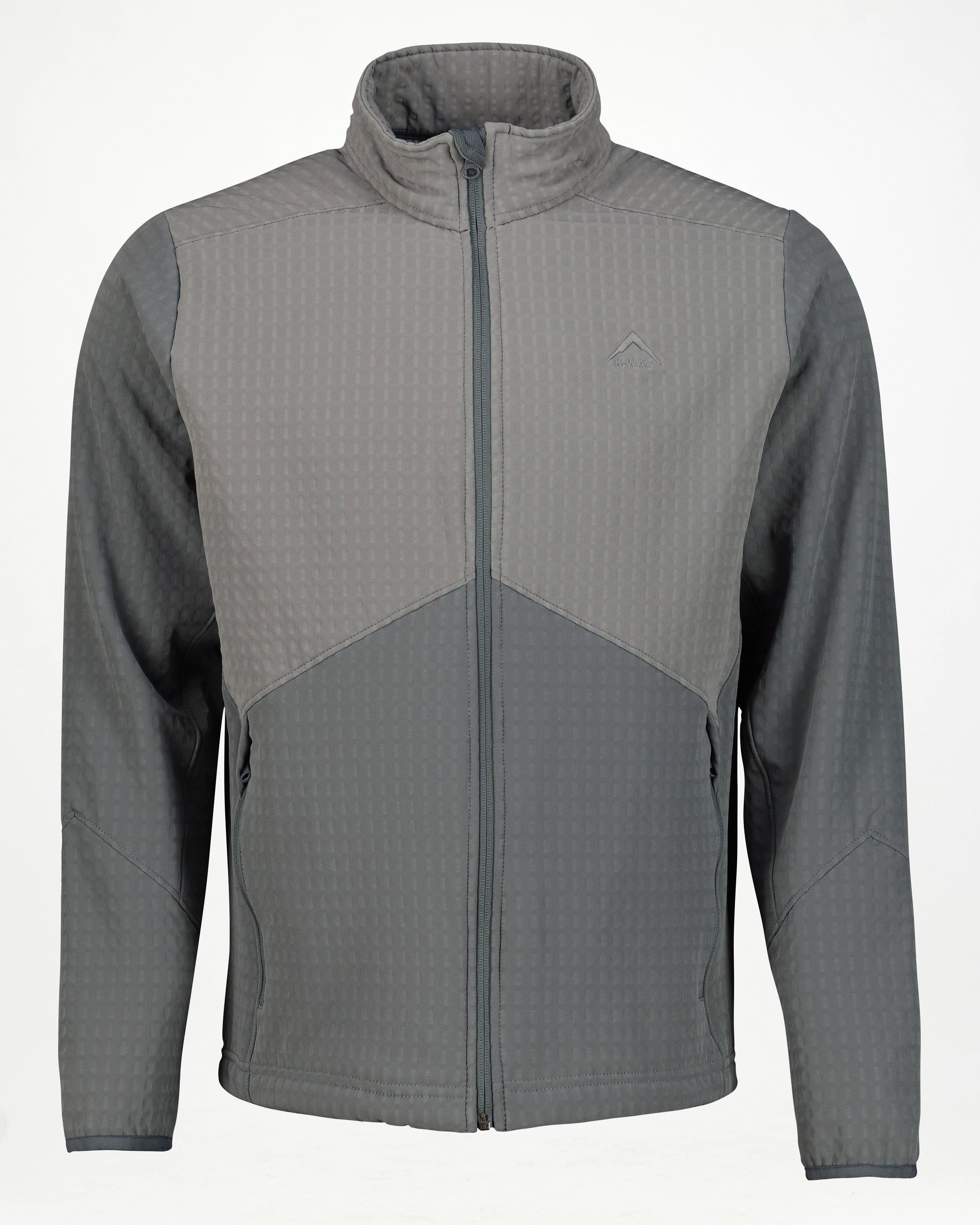 K-Way Men’s Grid Full Zip Fleece Jacket -  Charcoal