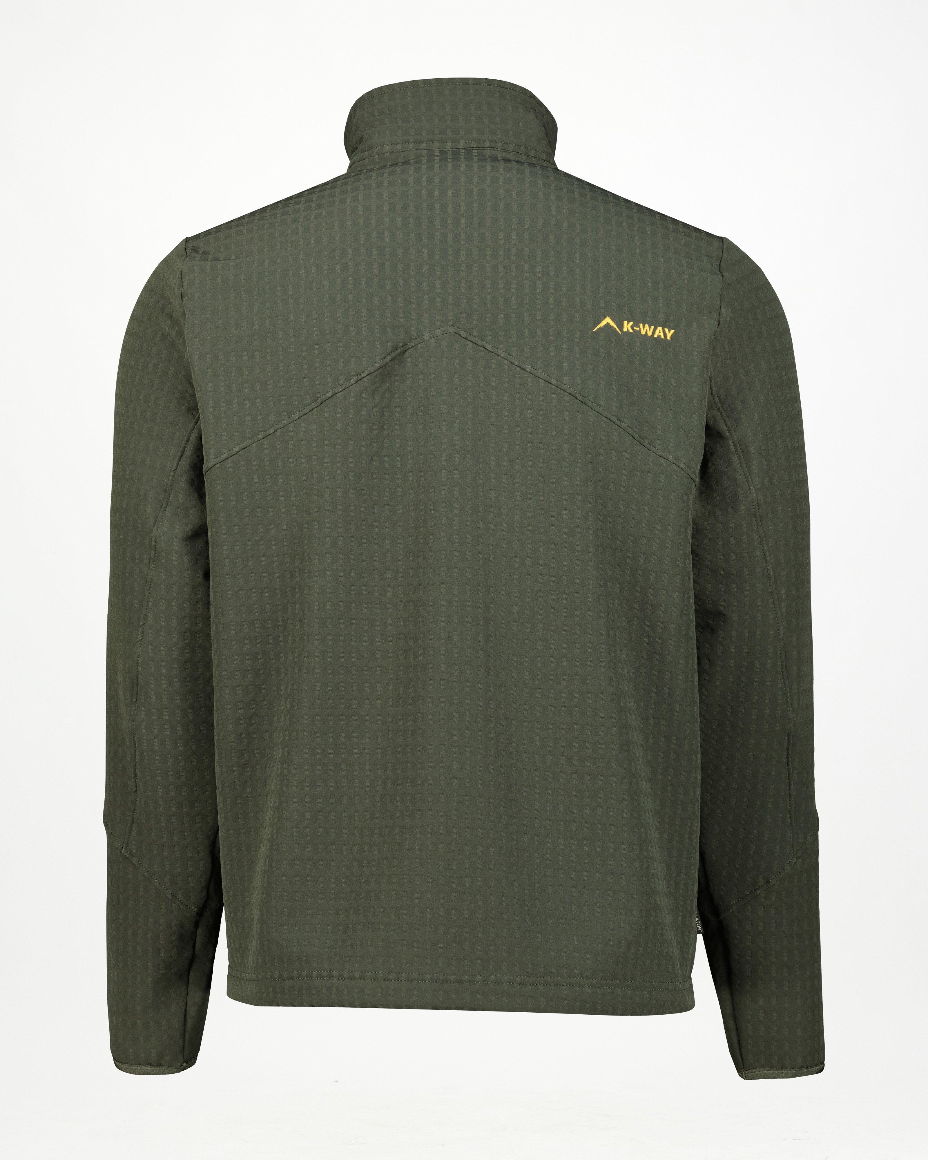 K-Way Men’s Grid Full Zip Fleece Jacket -  Dark Olive