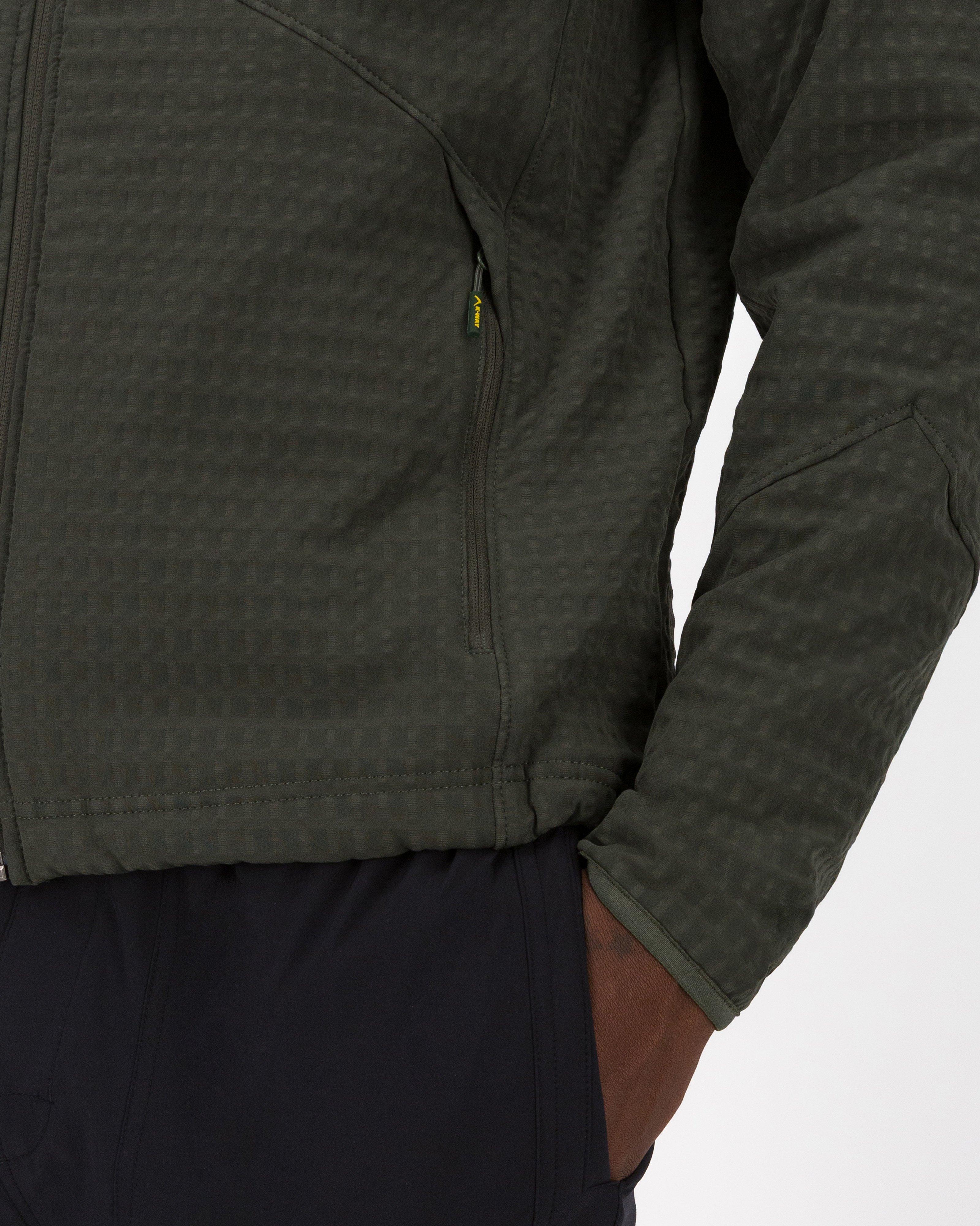 K-Way Men’s Grid Full Zip Fleece Jacket -  Dark Olive