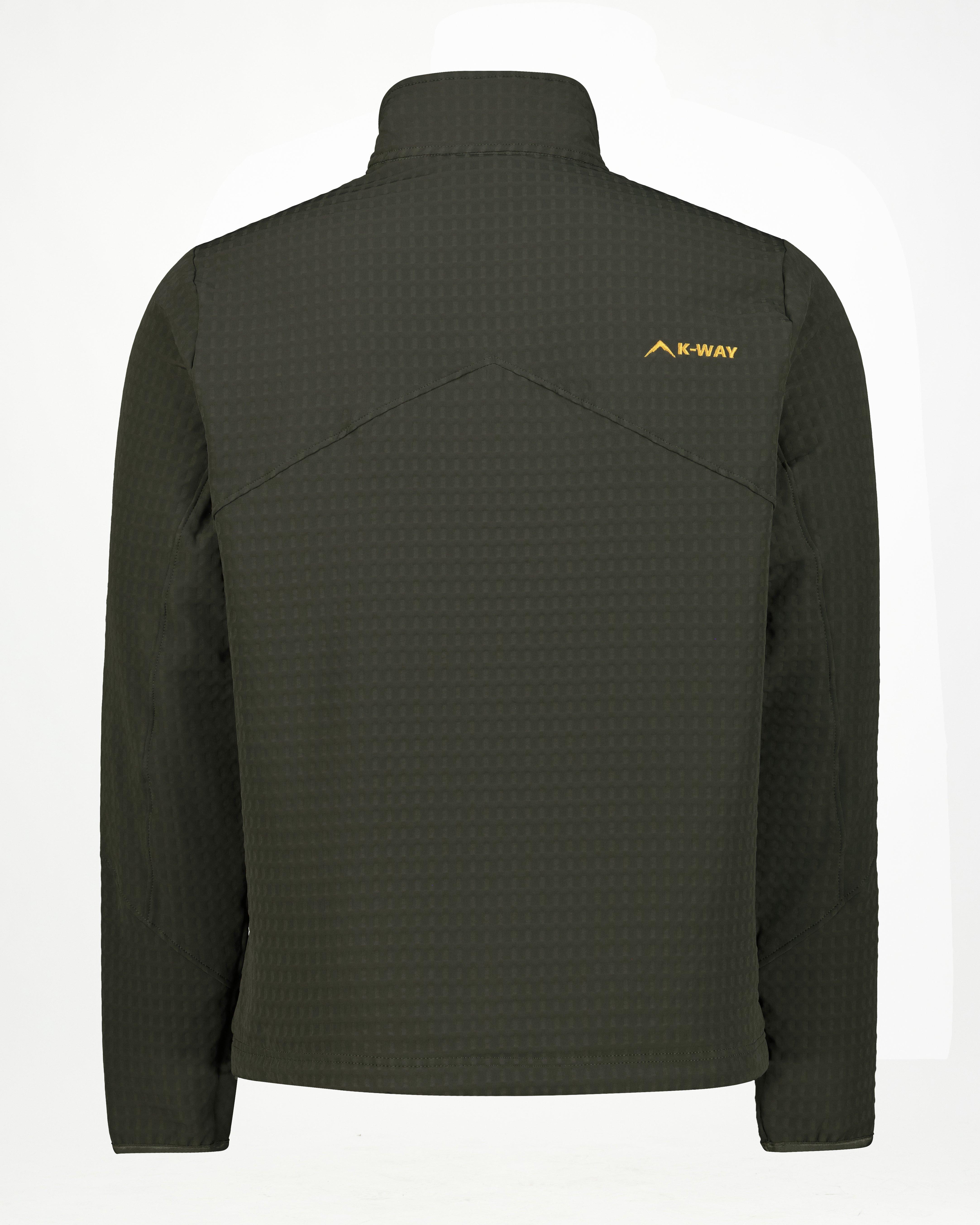 K-Way Men’s Grid Full Zip Fleece Jacket -  Dark Olive