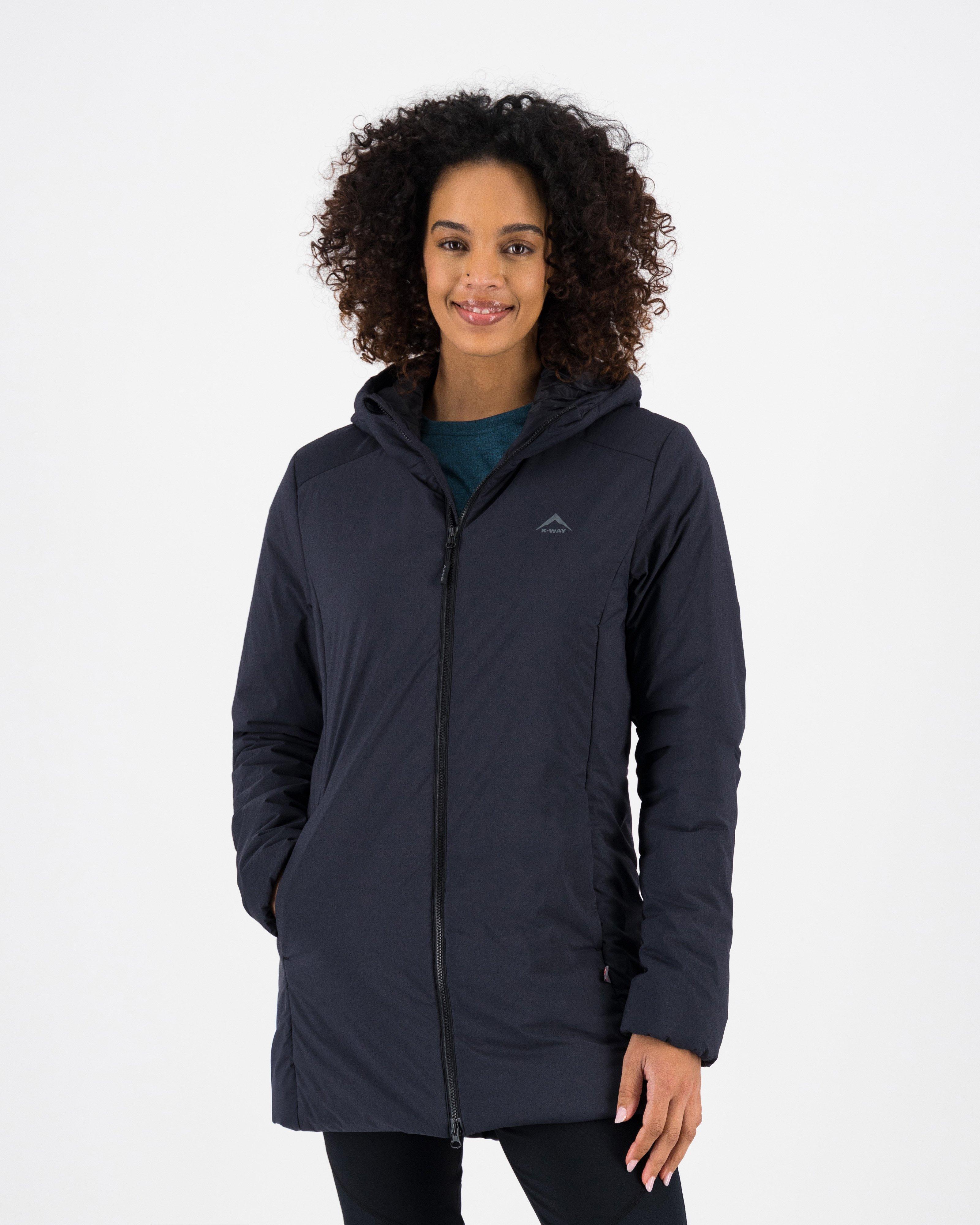 K-Way Women’s PrimaLoft Hooded Coat -  Black