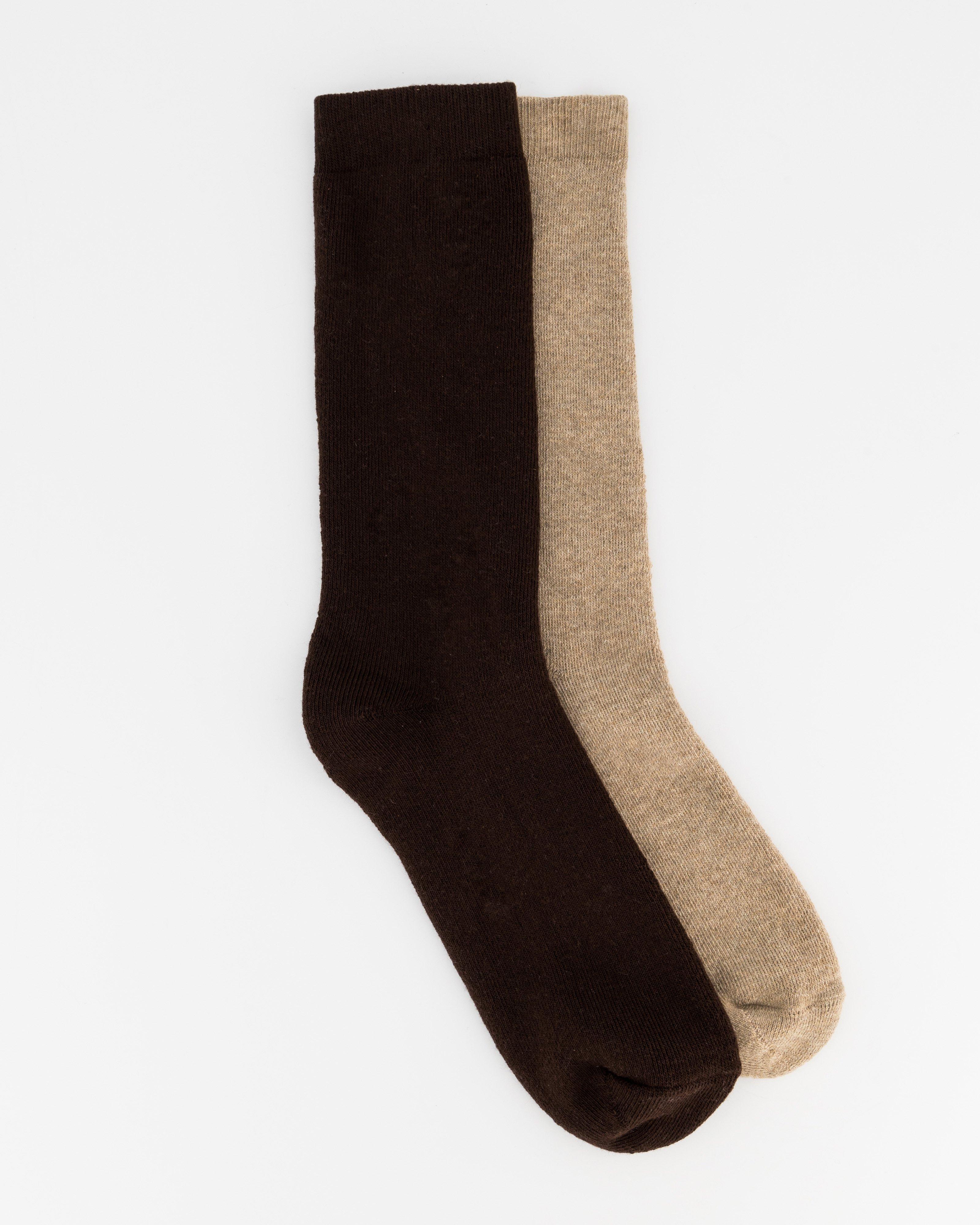 K-Way Elements Terry Socks - 2 Pack -  Chocolate