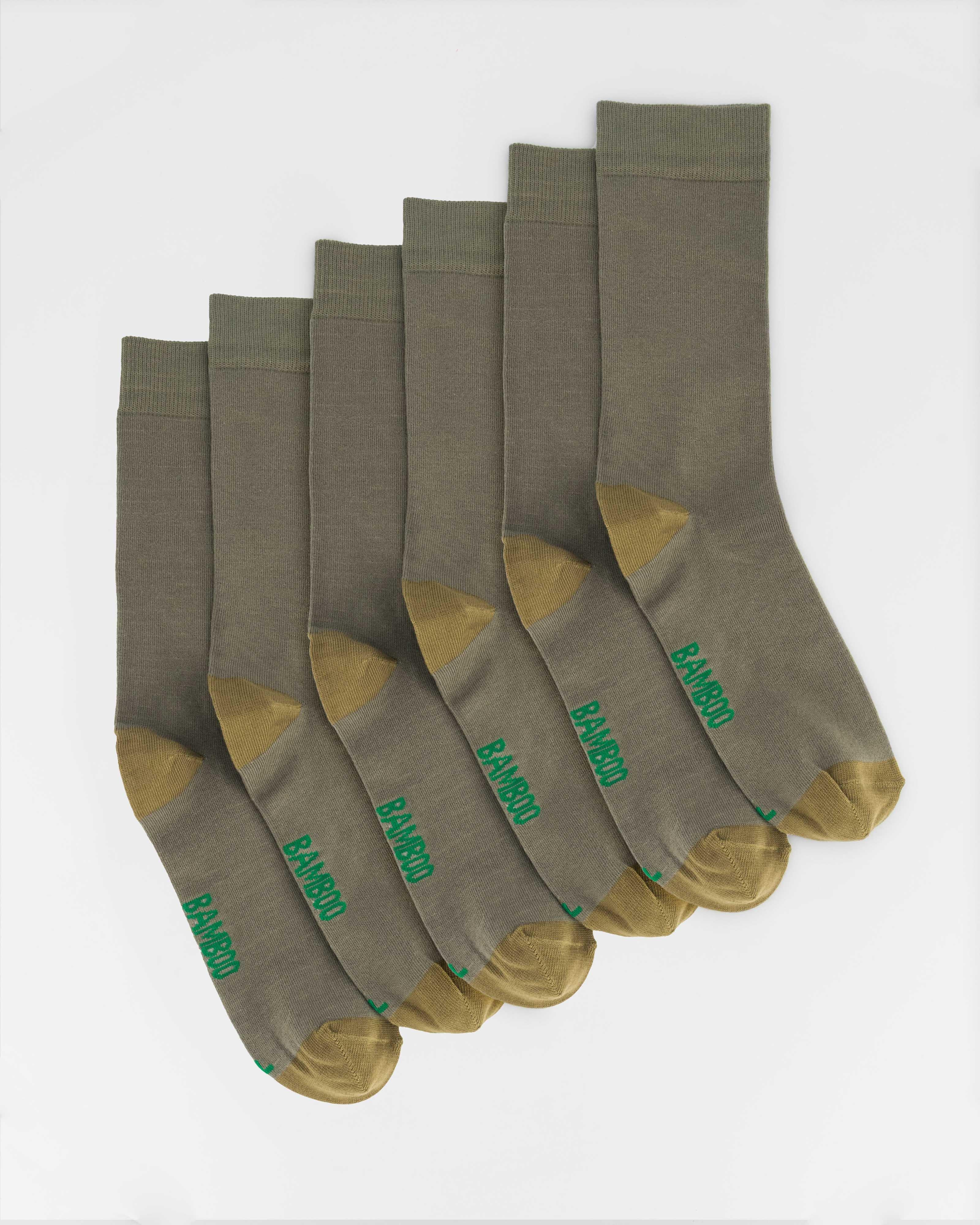 K-Way Elements Bamboo Socks - 3 Pack -  Olive
