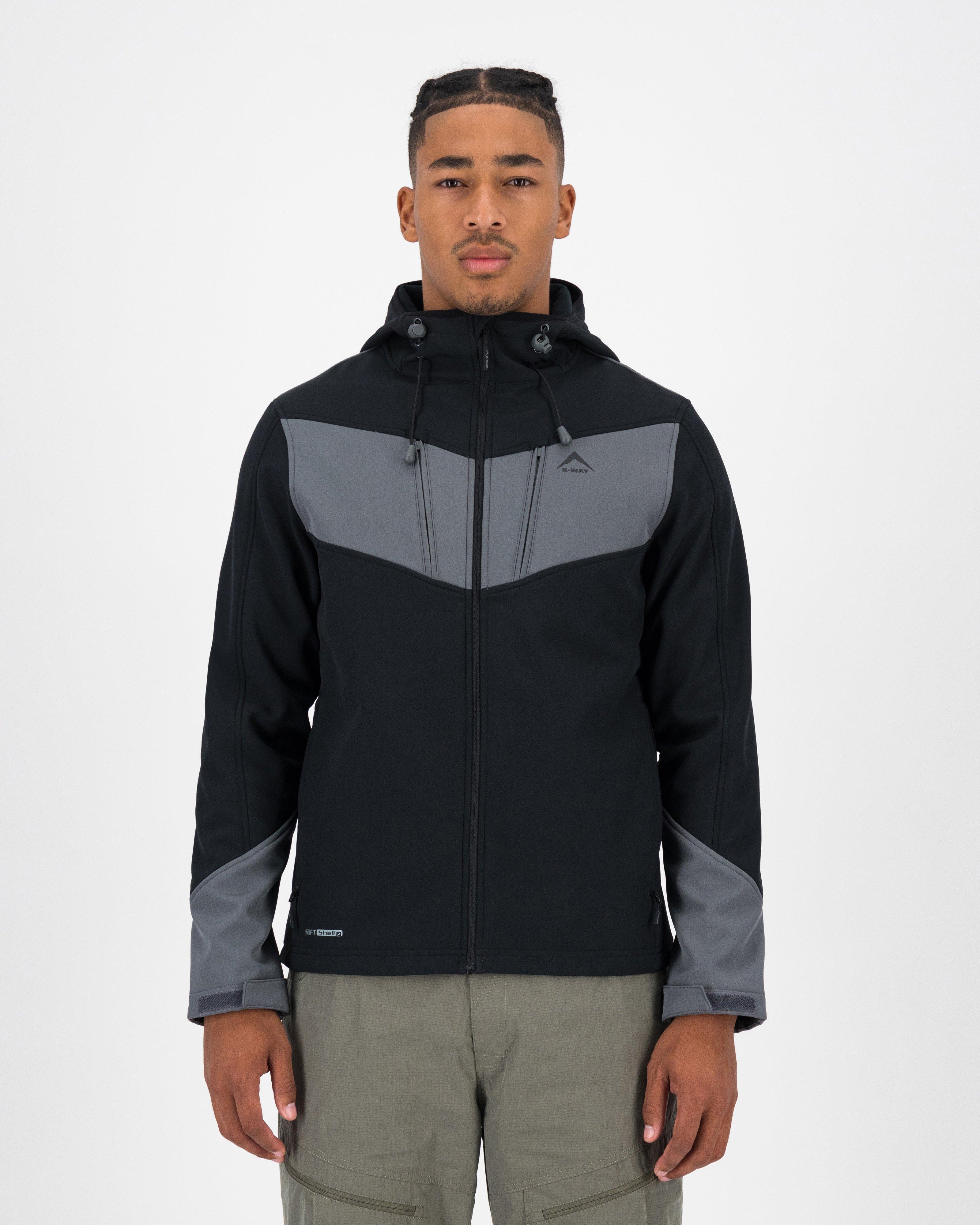 K-Way Men’s Benji Softshell Hoodie -  Charcoal