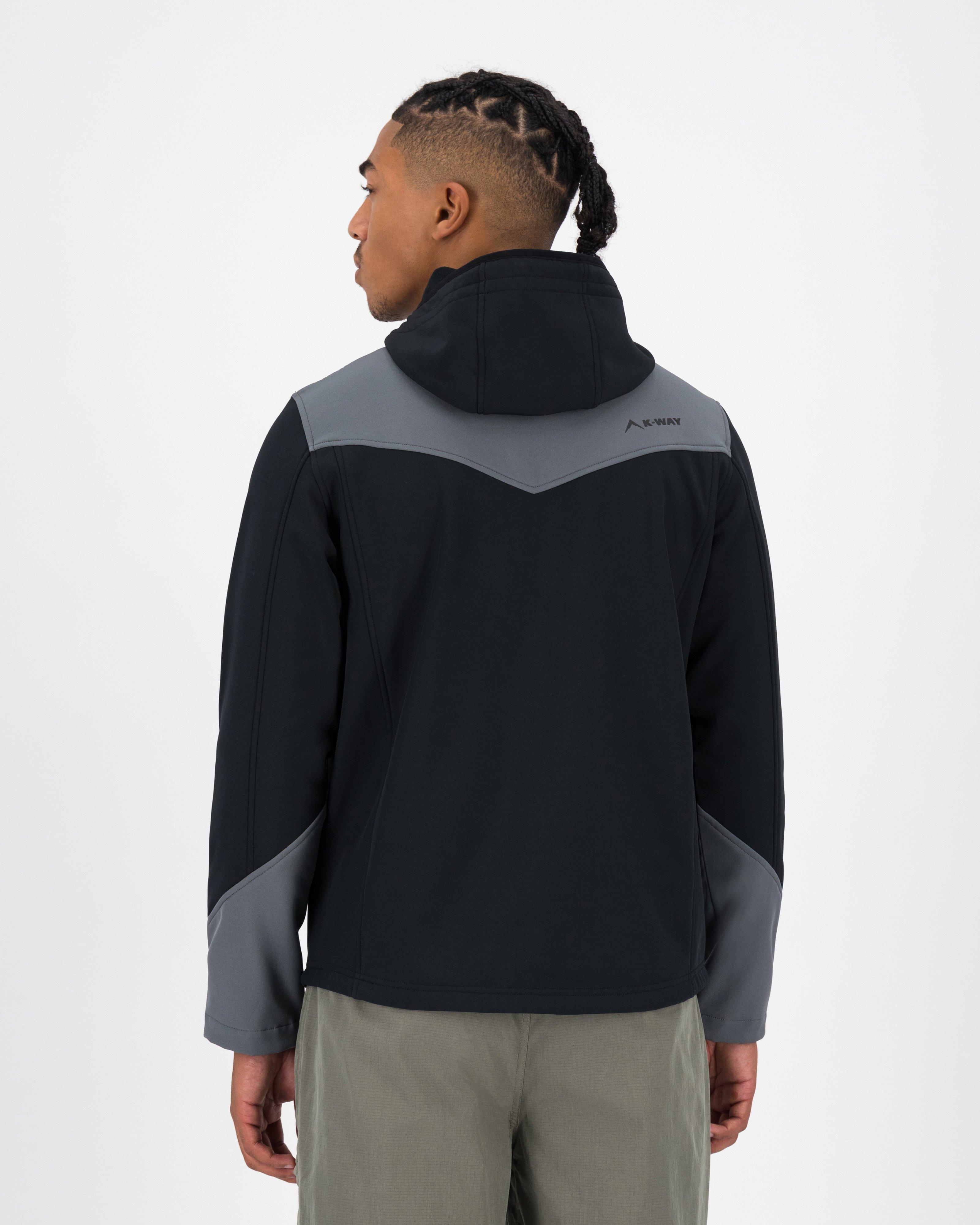 K-Way Men’s Benji Softshell Hoodie -  Charcoal