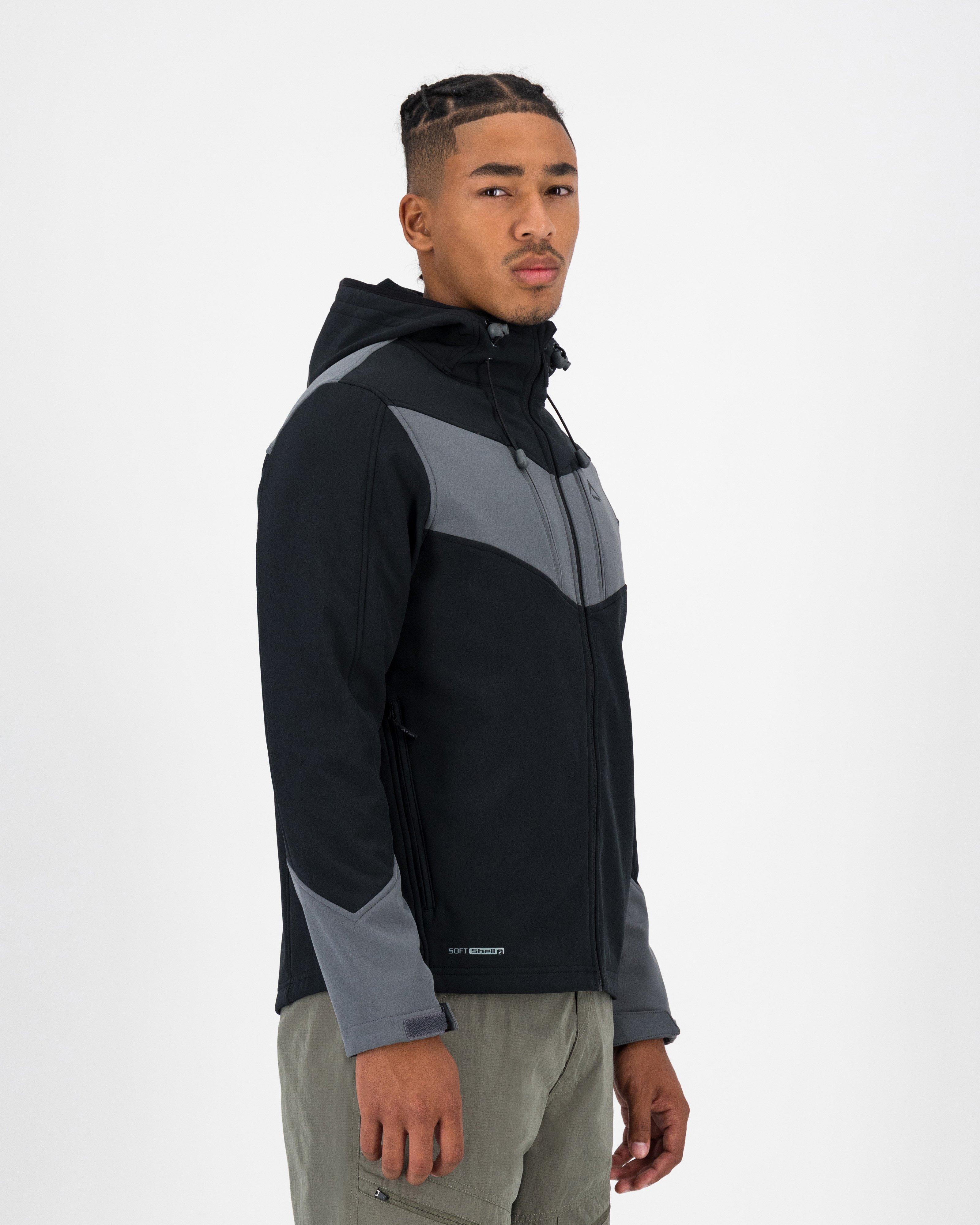 K-Way Men’s Benji Softshell Hoodie -  Charcoal