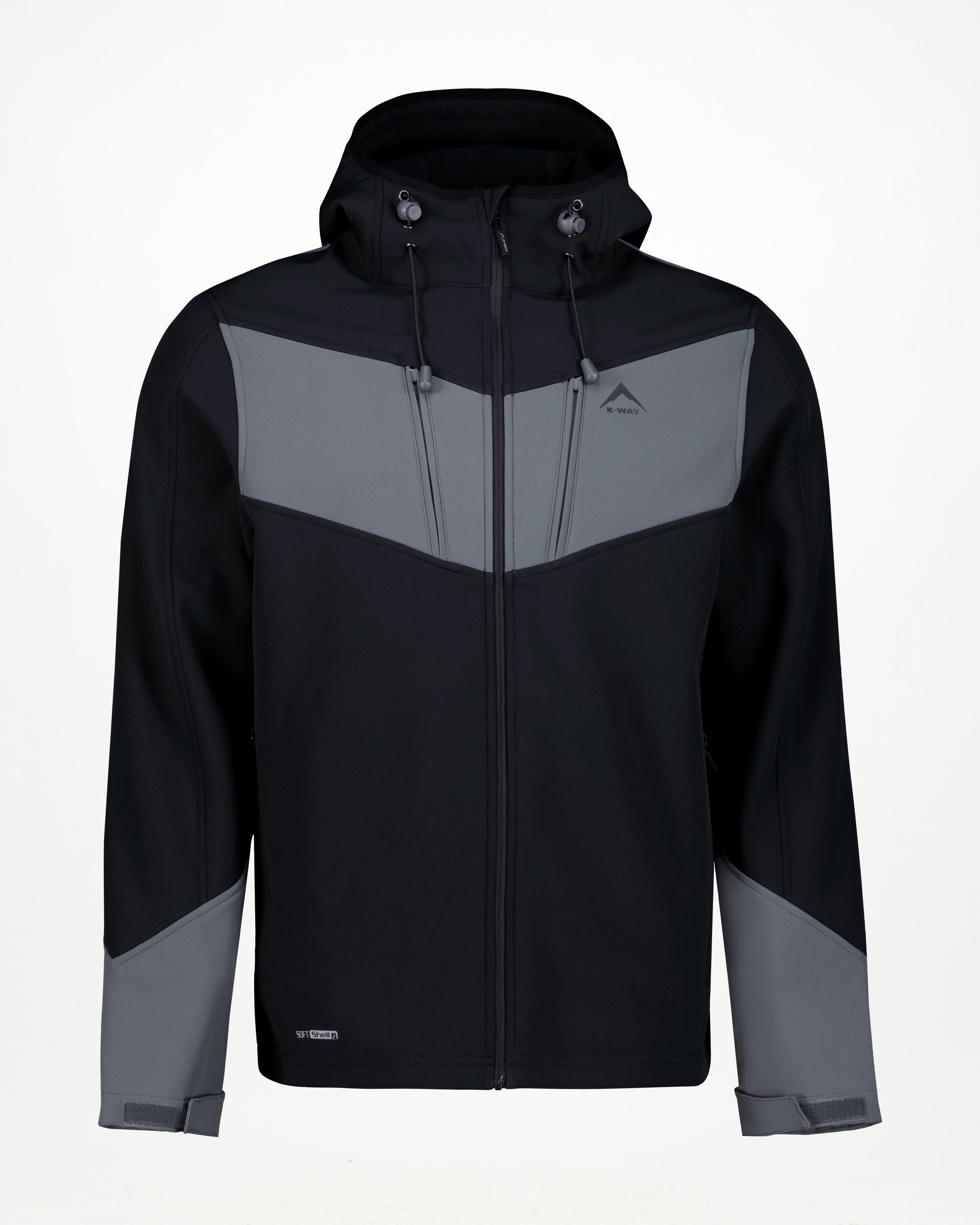 K-Way Men’s Benji Softshell Hoodie -  Charcoal