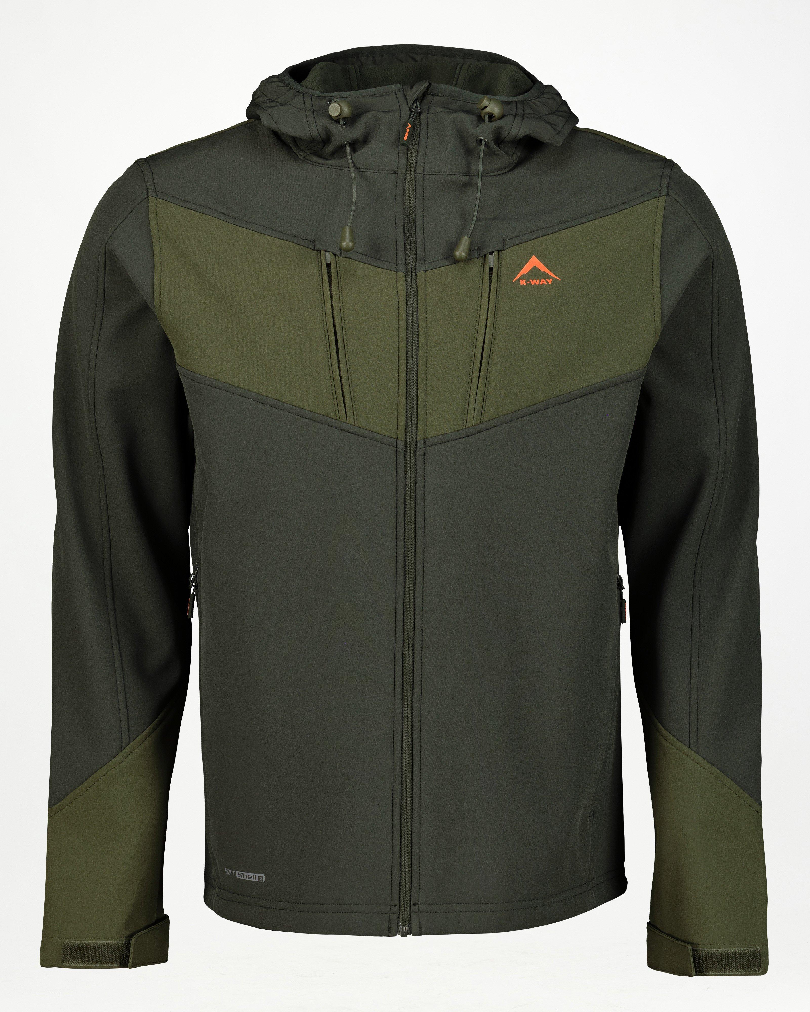 K-Way Men’s Benji Softshell Hoodie -  Dark Olive