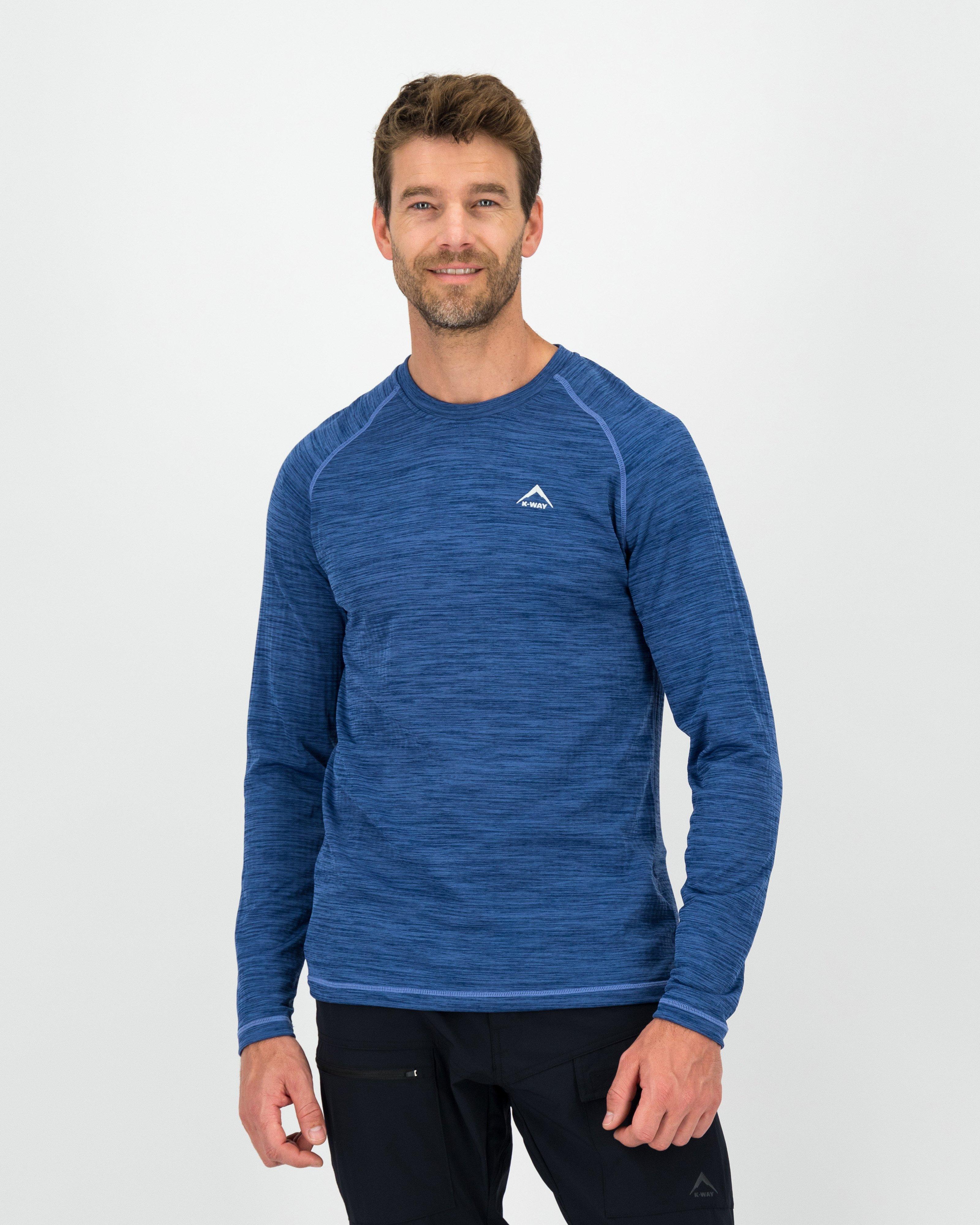 K-Way Men’s Harper 2.0 Crewneck Fleece Top -  Mid Blue