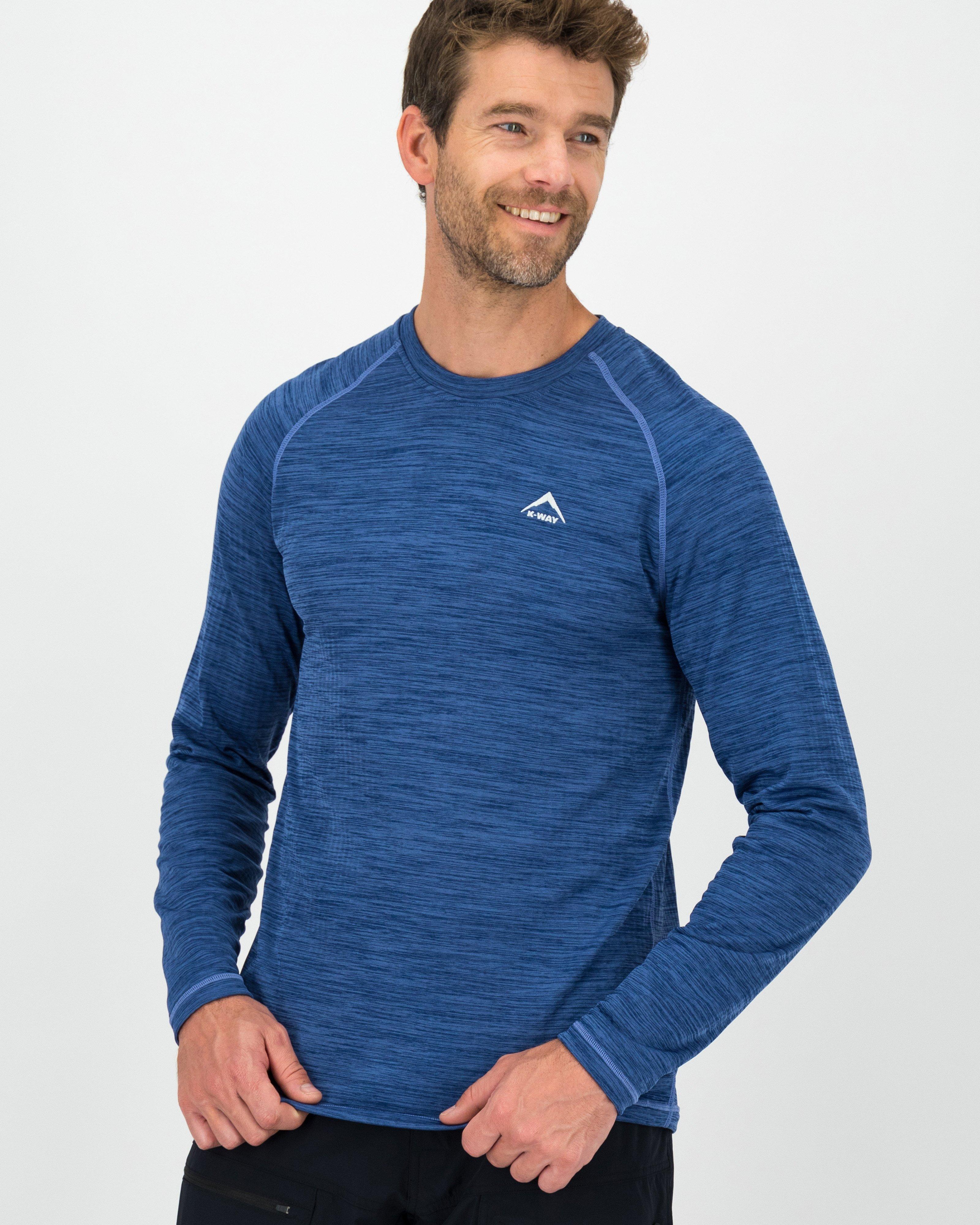 K-Way Men’s Harper 2.0 Crewneck Fleece Top -  Mid Blue