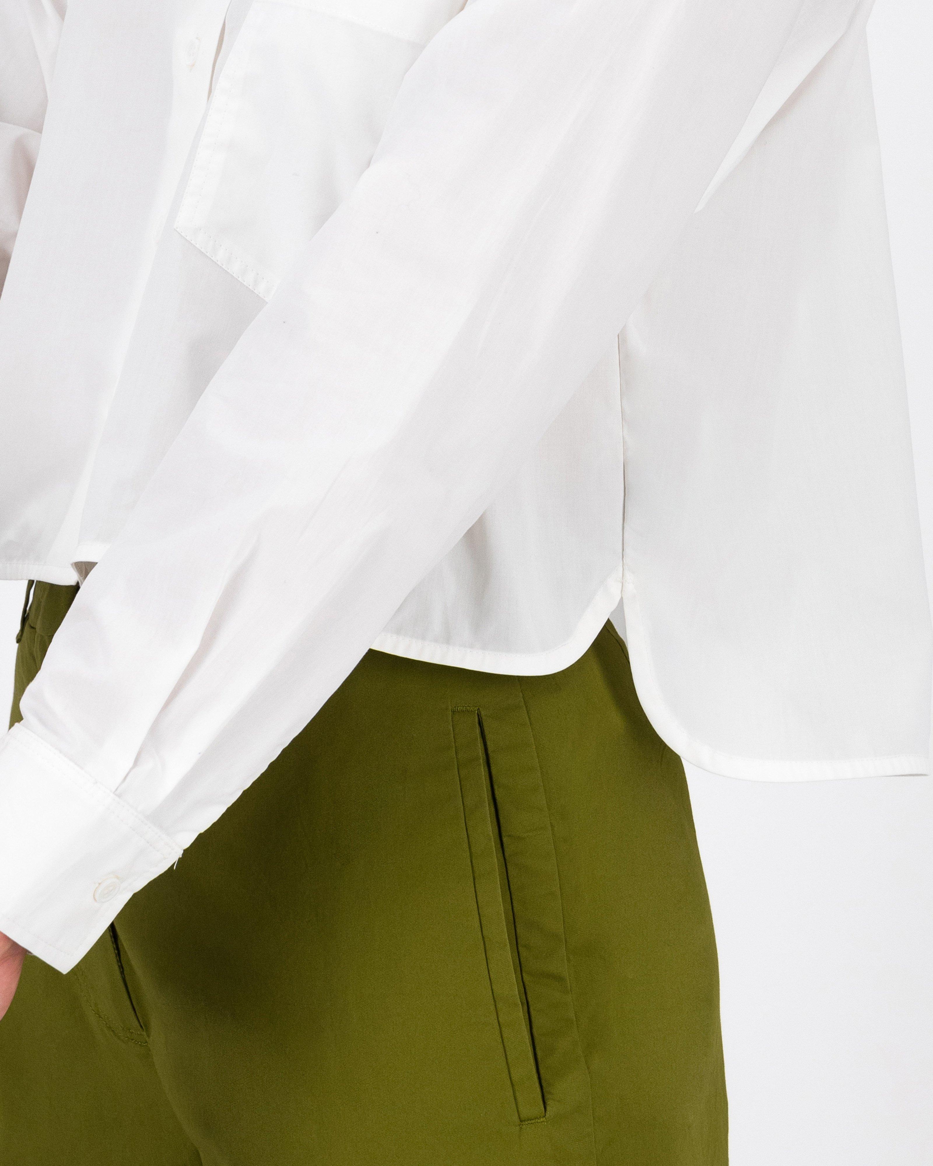 Evelyn Cropped Shirt -  White