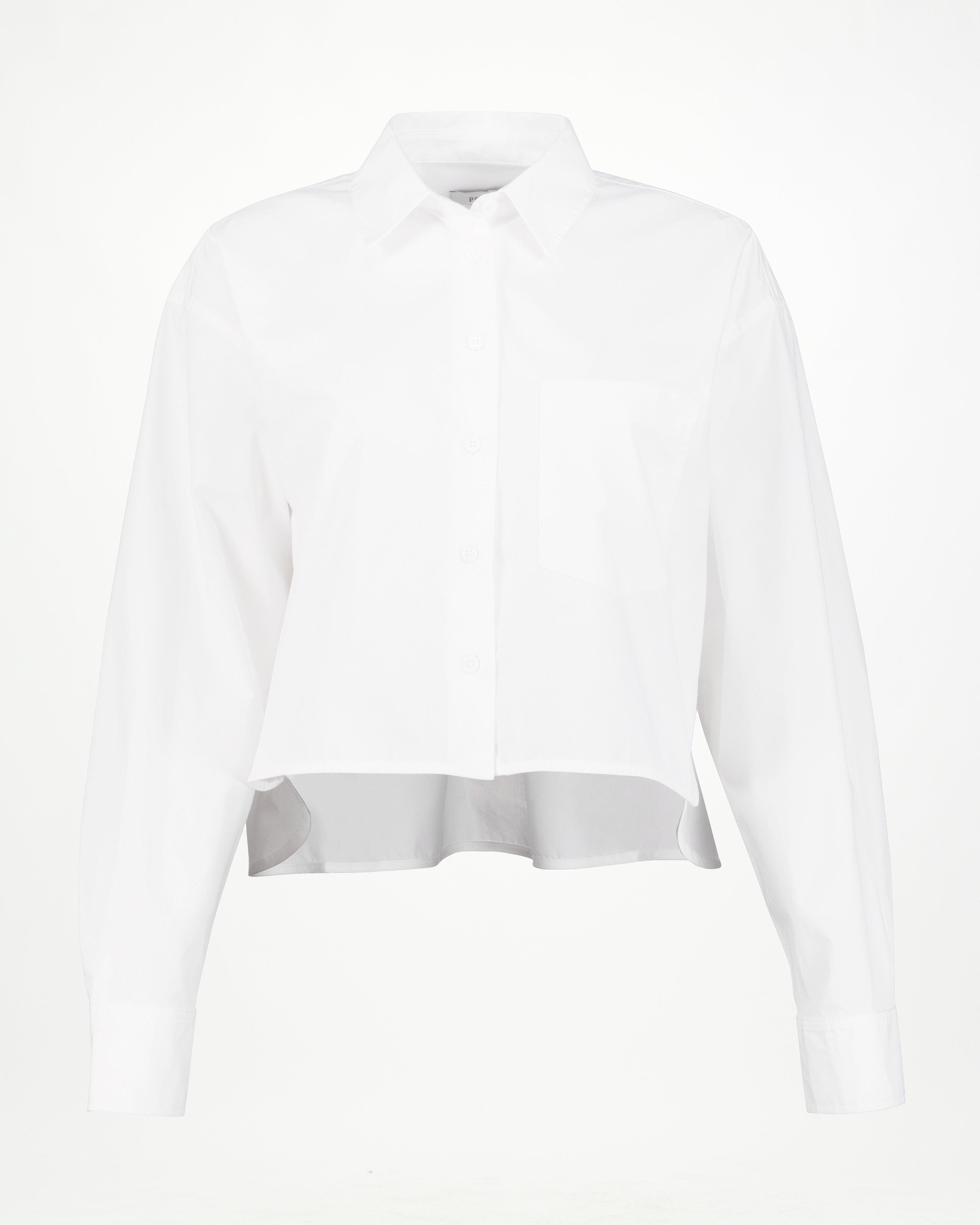 Evelyn Cropped Shirt -  White