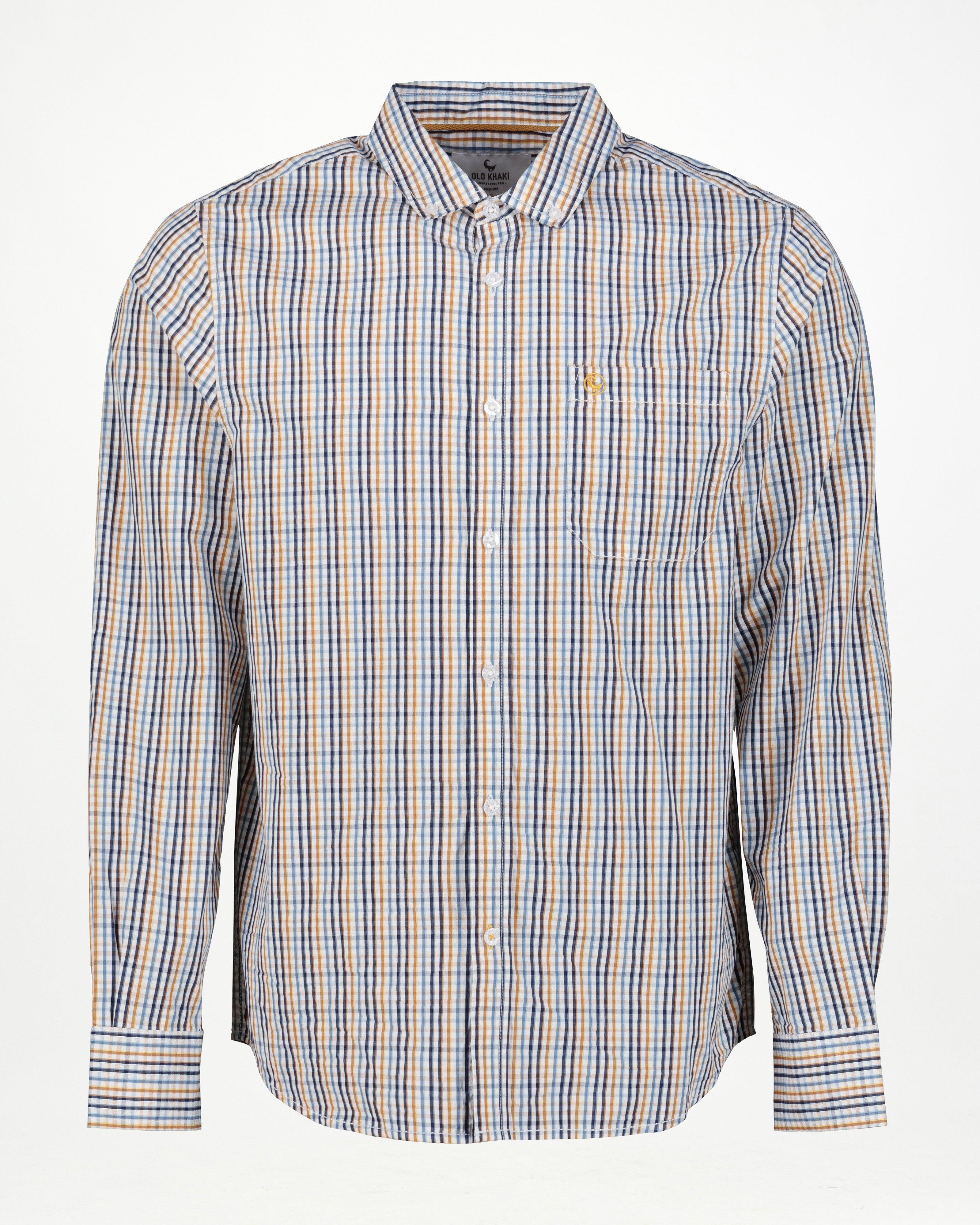 Men’s Zozo Gingham Check Slim Fit Shirt -  Yellow