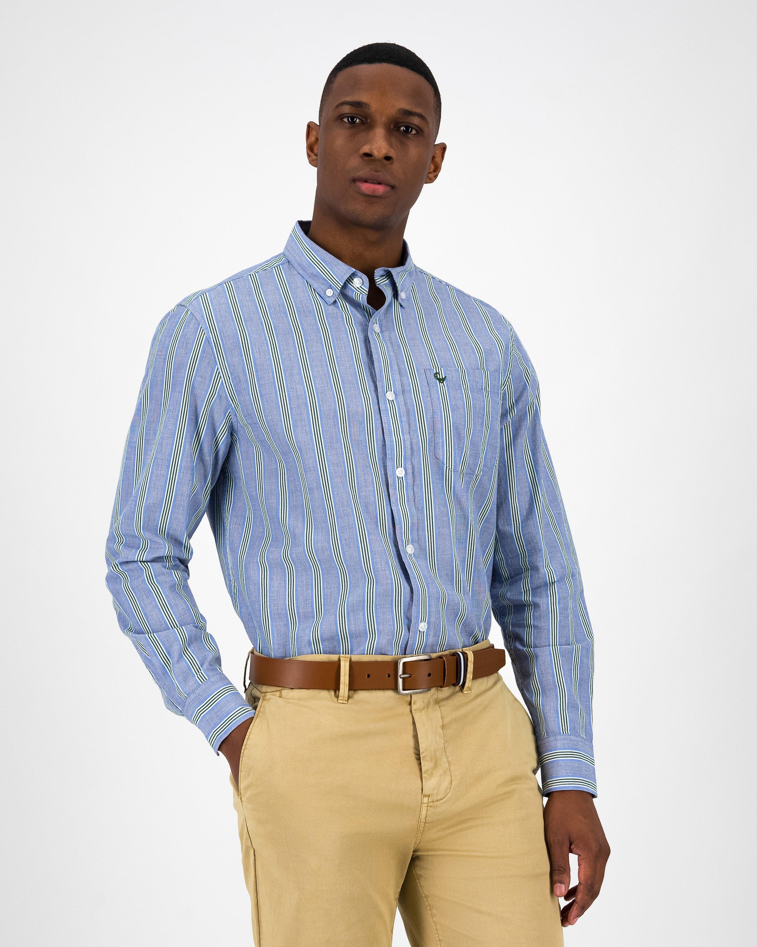 Men’s Pep Stripe Regular Fit Shirt  -  Light Green