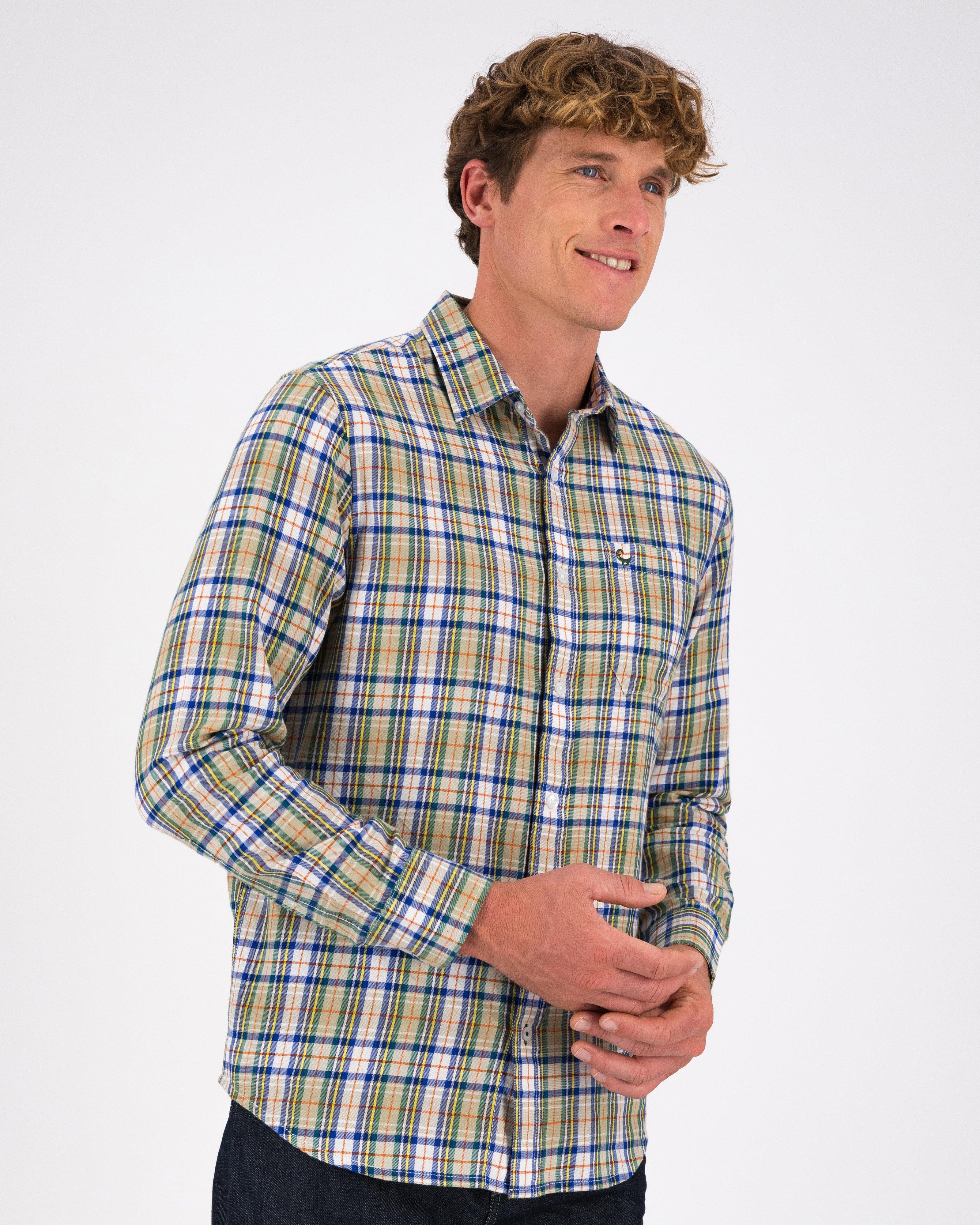 Men’s Austin Fine Check Regular Fit Shirt  -  Yellow